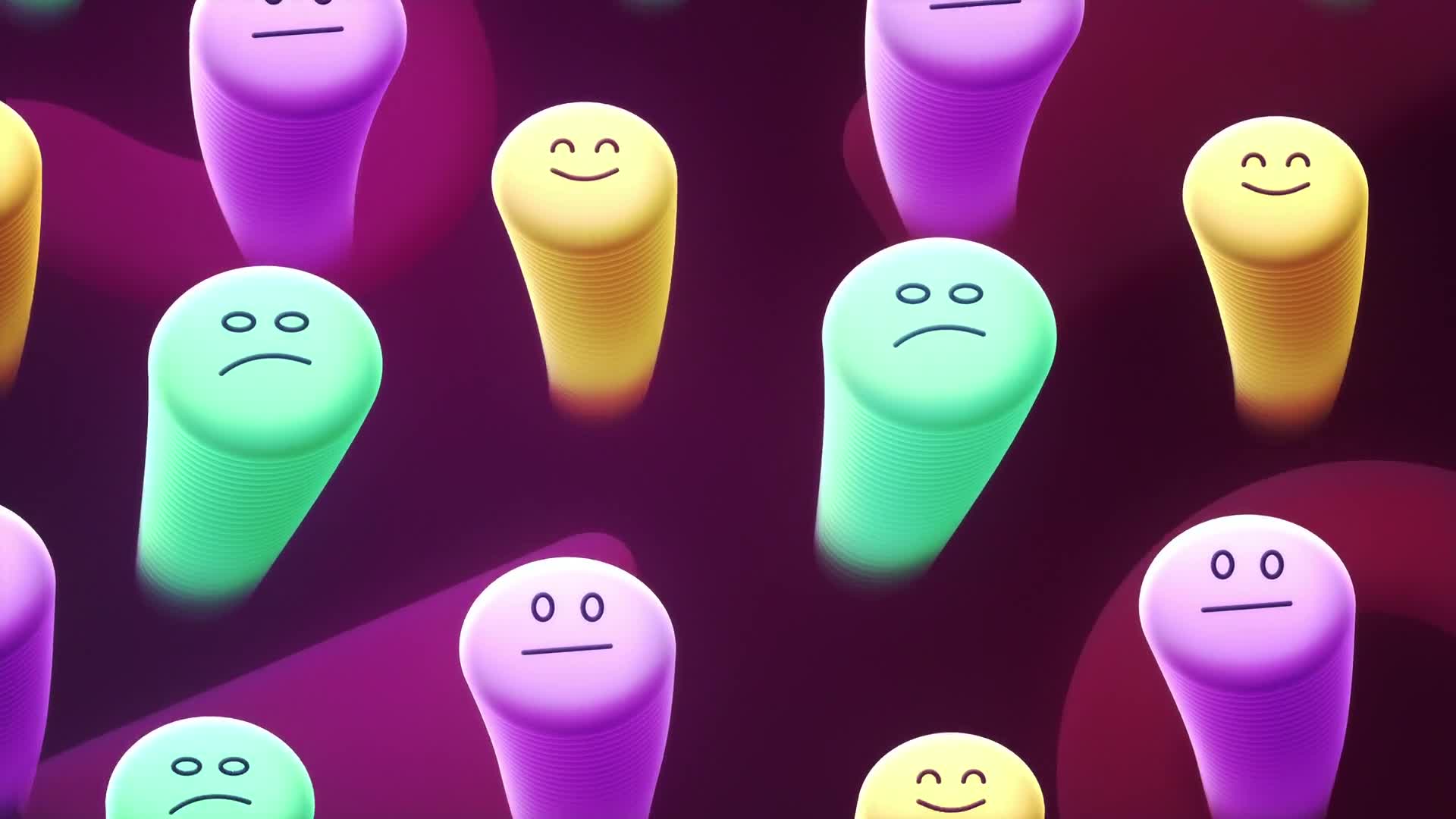 Floating Luminous Heads Scene