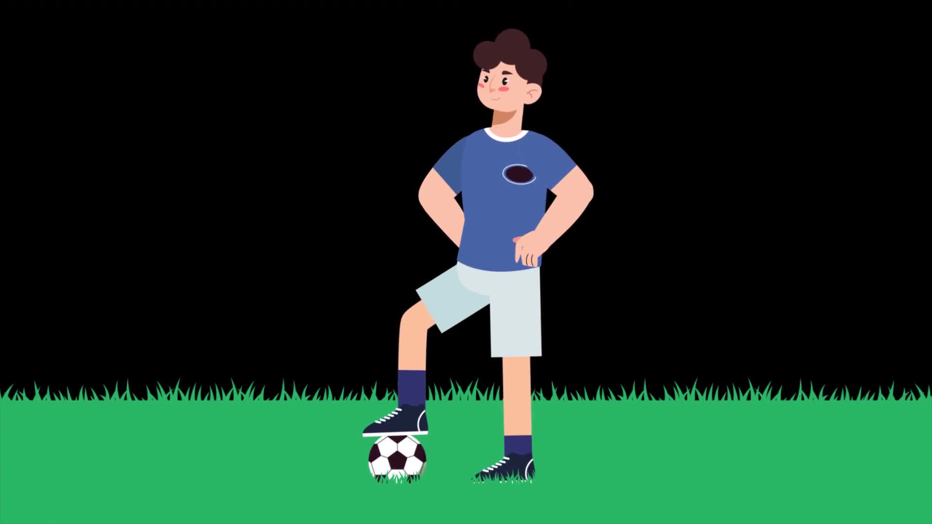 Football Player Standing In The Stadium Ready To Kick The Ball On Alpha