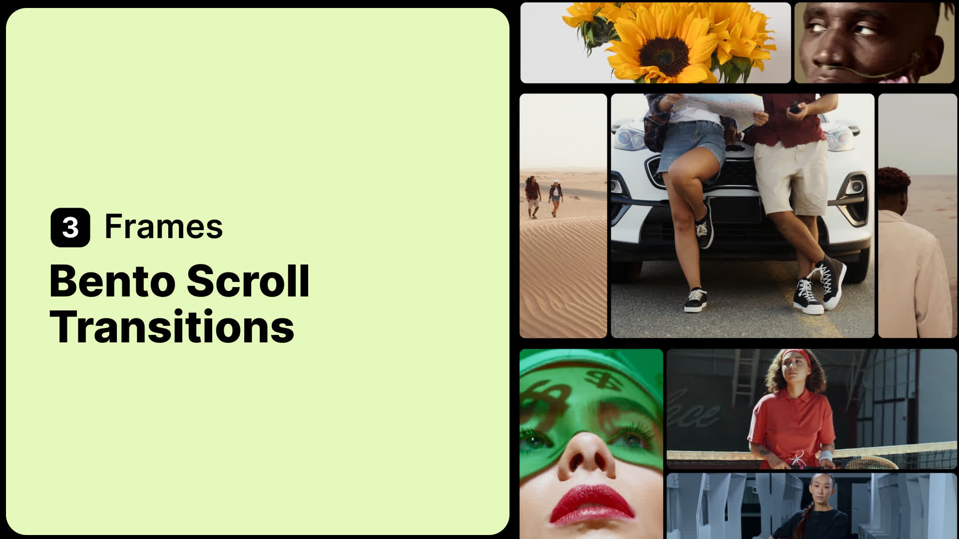 Frame Bento Scroll Transitions