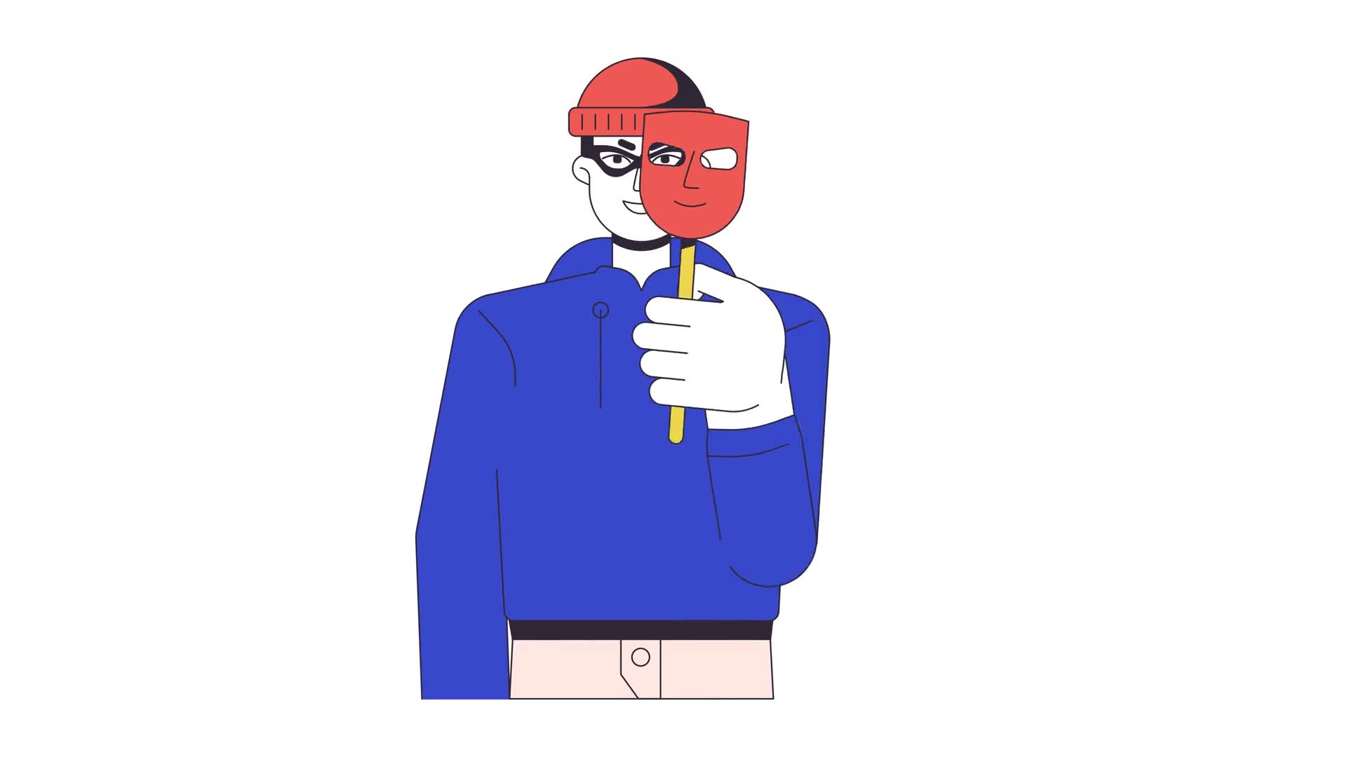 Fraud identity theft line animation