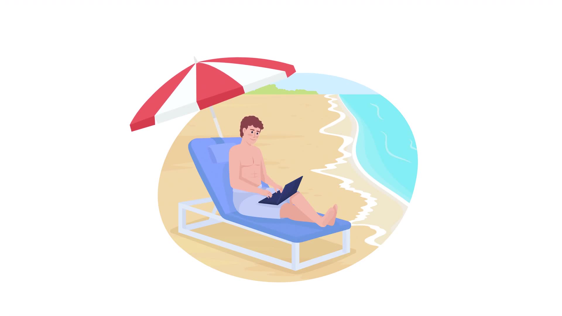 Freelancer On Beach