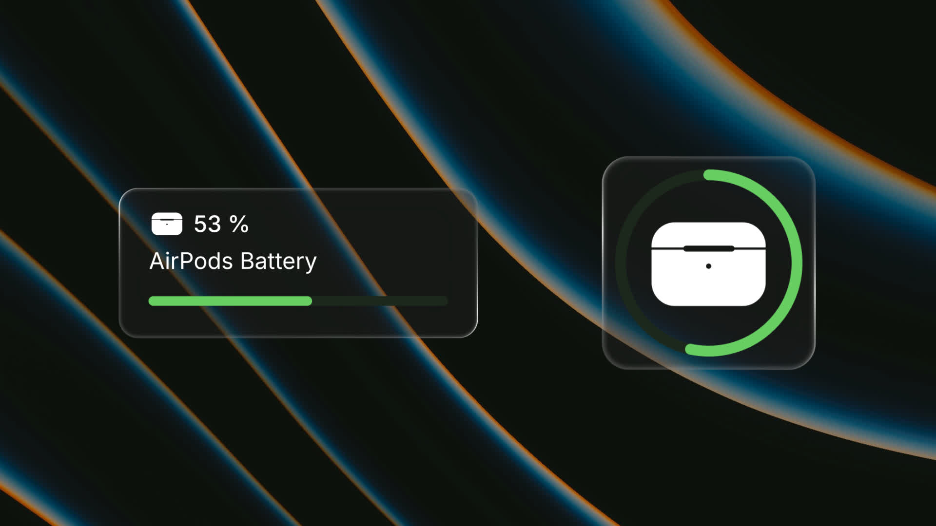 Frosted Glass AirPods Case Battery UI Widget