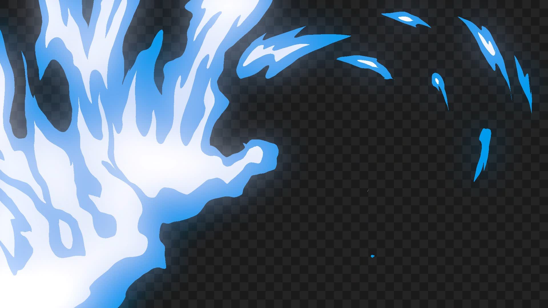 Full Screen Blue Electricity Explosion Element