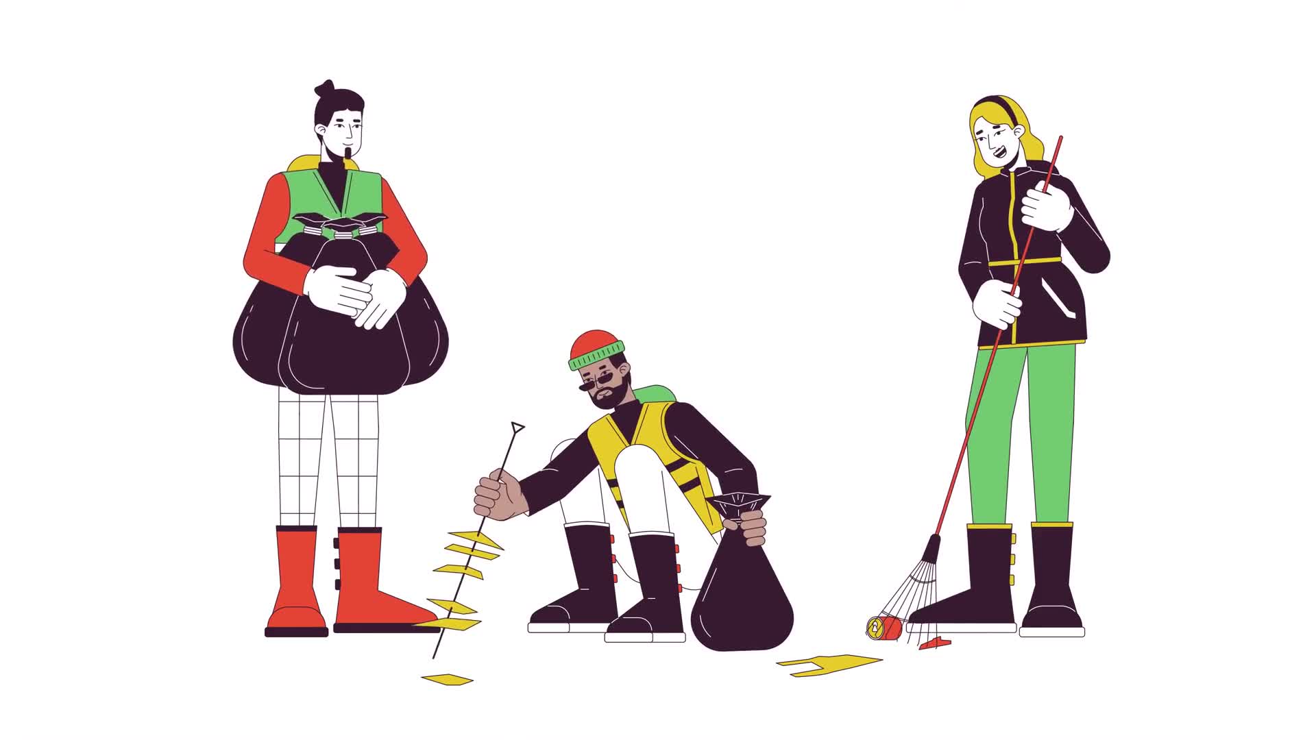 Garbage Team Collecting Rubbish