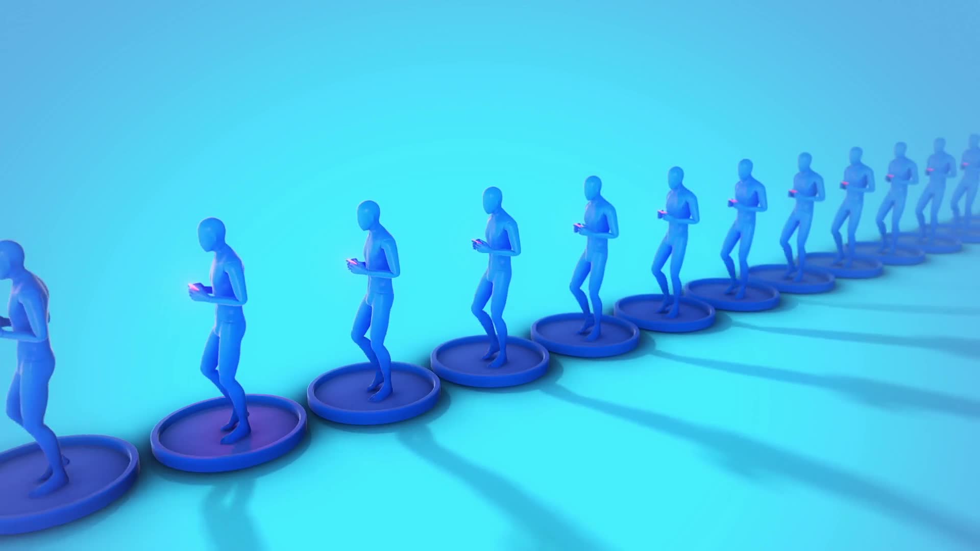 Generic Plastic People Walking And Texting