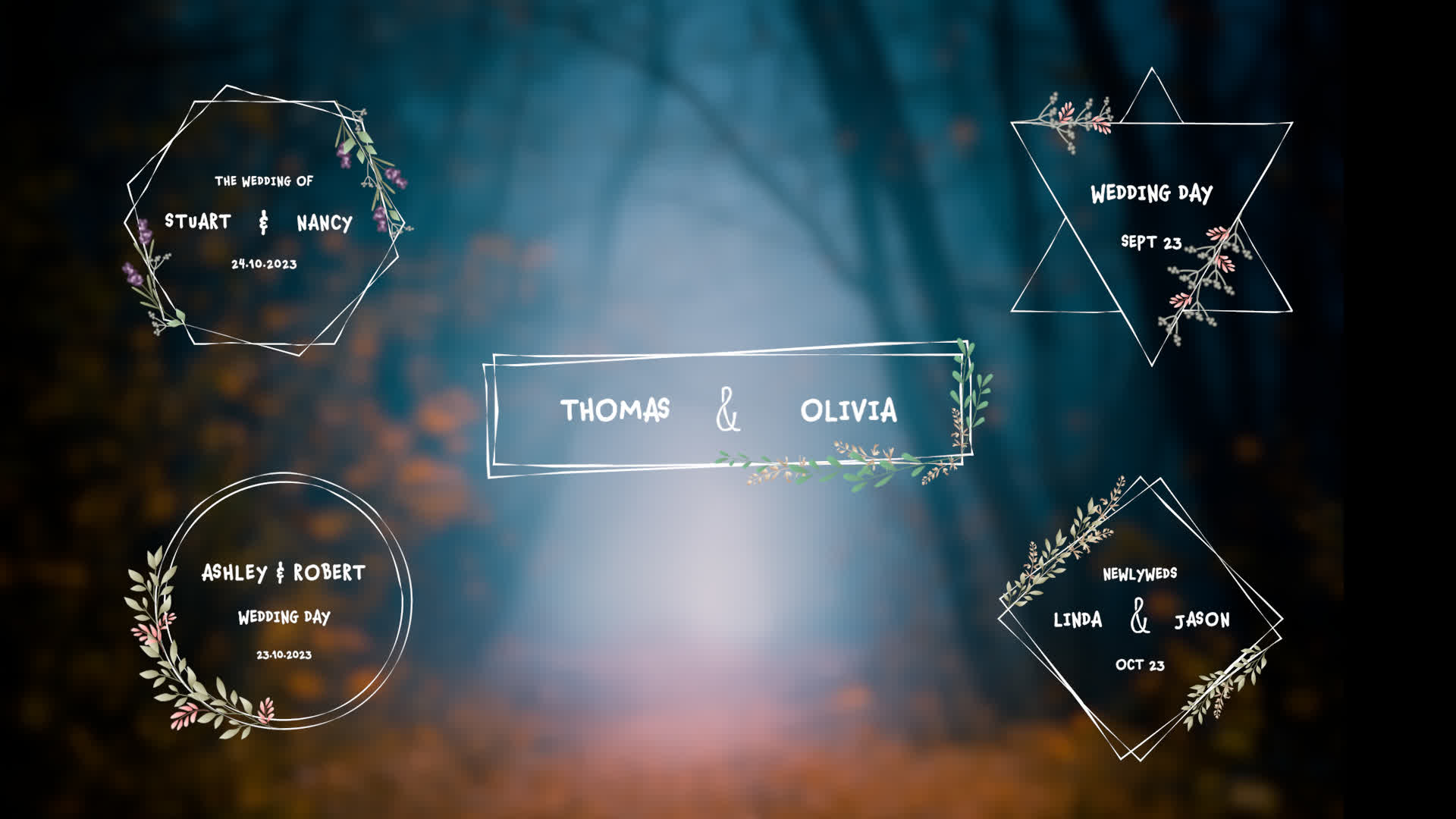 Geometric Wedding Titles