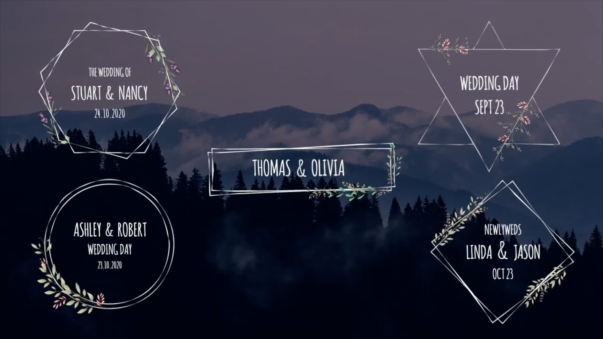Geometric Wedding Titles