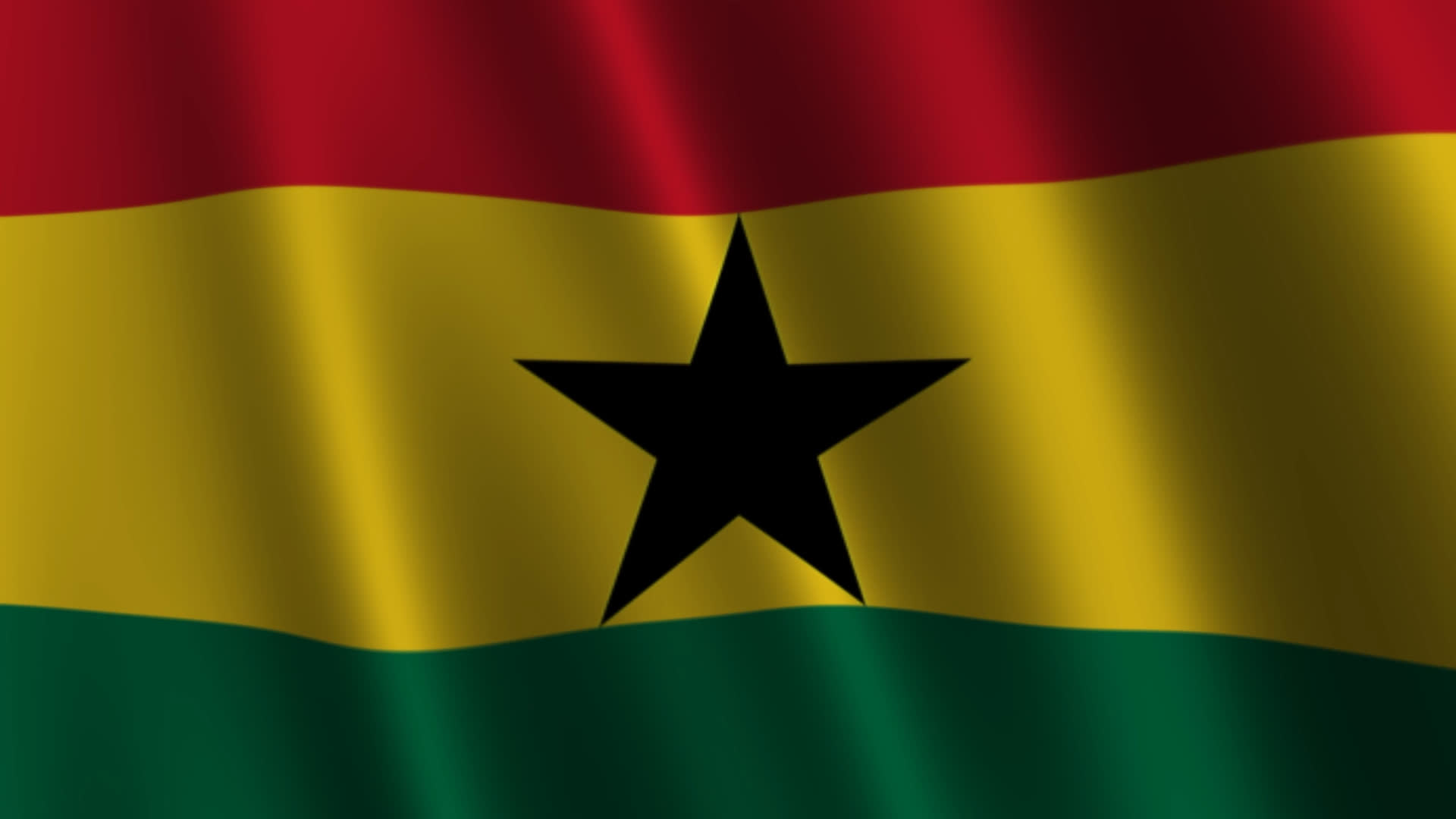 Ghana Flag Waving
