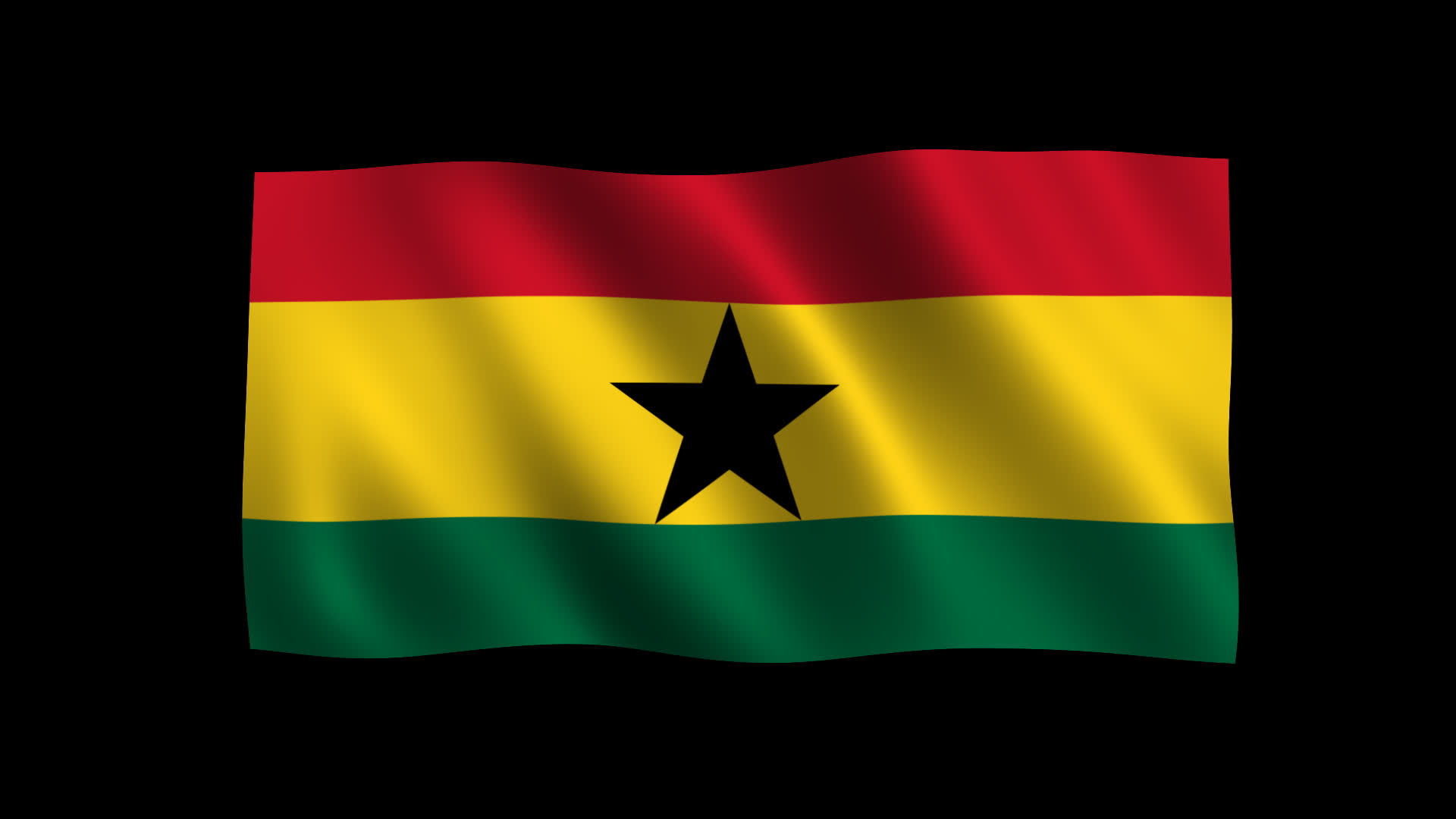 Ghana Flag Waving Animation