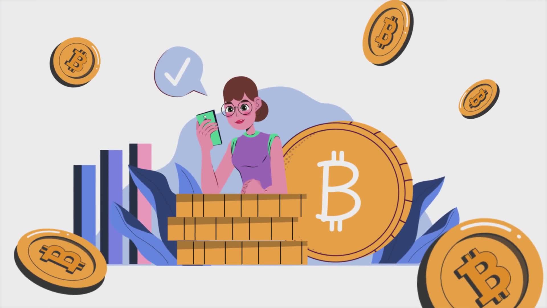 Girl Using A Smartphone For Cryptocurrency Trading