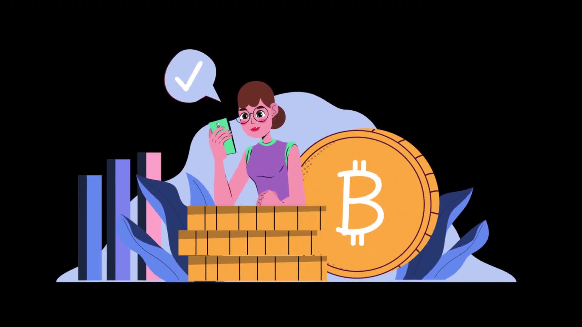 Girl Using A Smartphone For Cryptocurrency Trading On Alpha