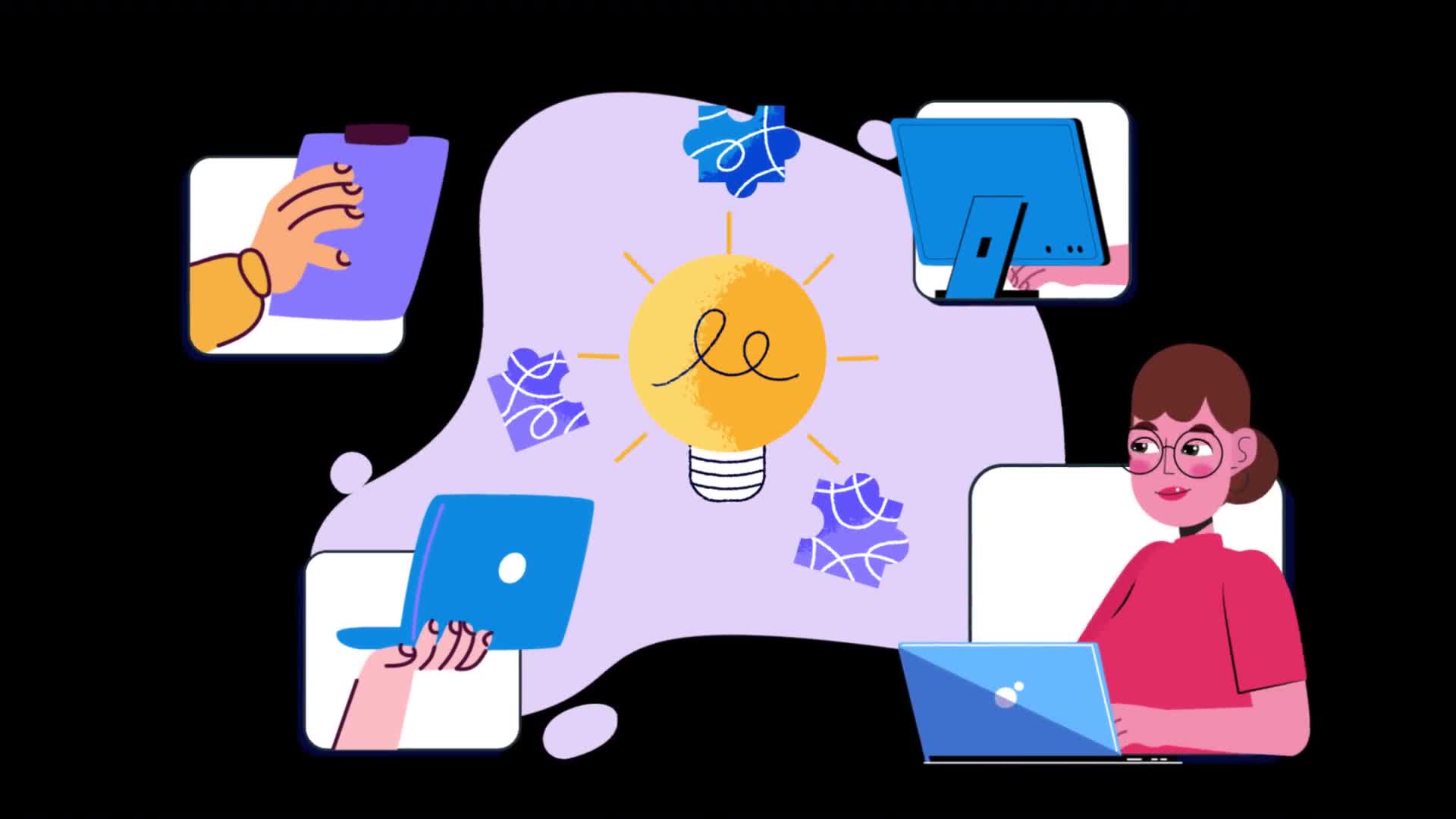 Girl Working On A Laptop And Brainstorming Ideas With Others On Alpha