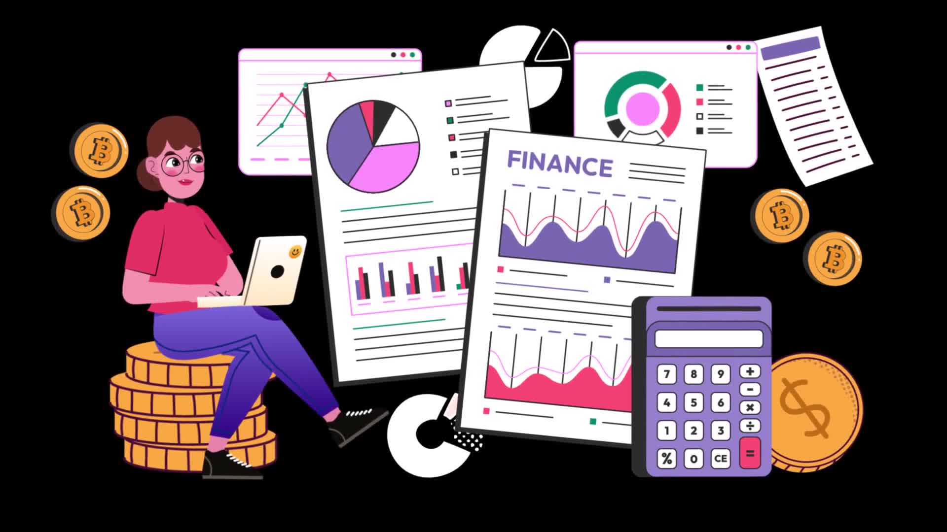 Girl Working On A Laptop And Managing Finances On Alpha