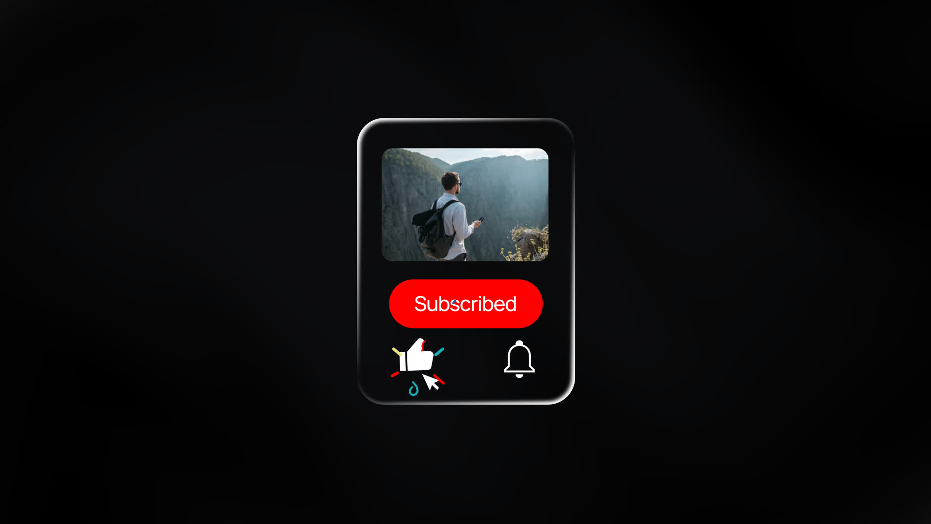 Glass Effect YouTube Card With Subscribe Button
