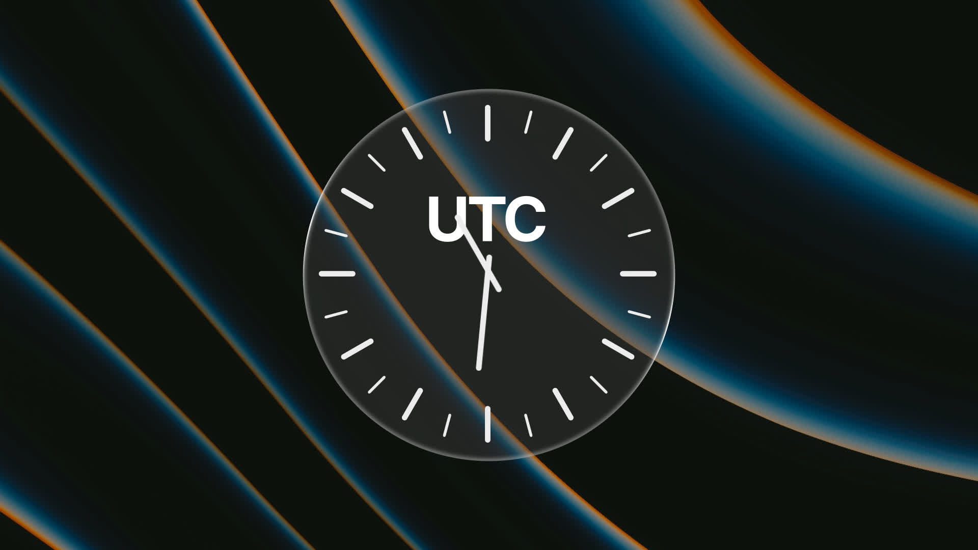Glass UTC Analog Clock Widget