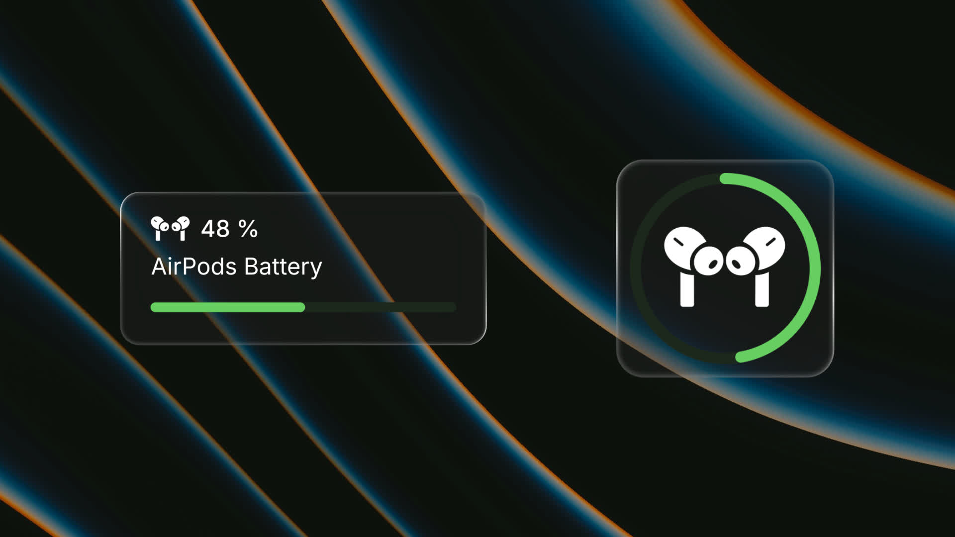 Glassmorphism AirPods Battery UI Widget
