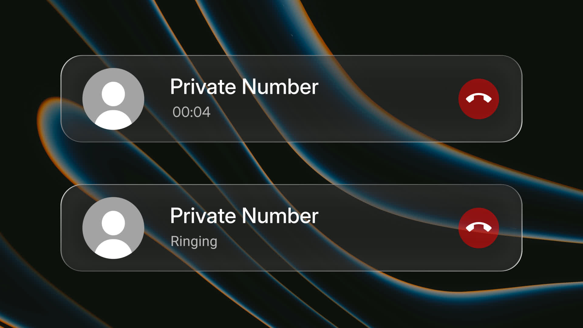 Glassmorphism Outgoing Call UI Overlay