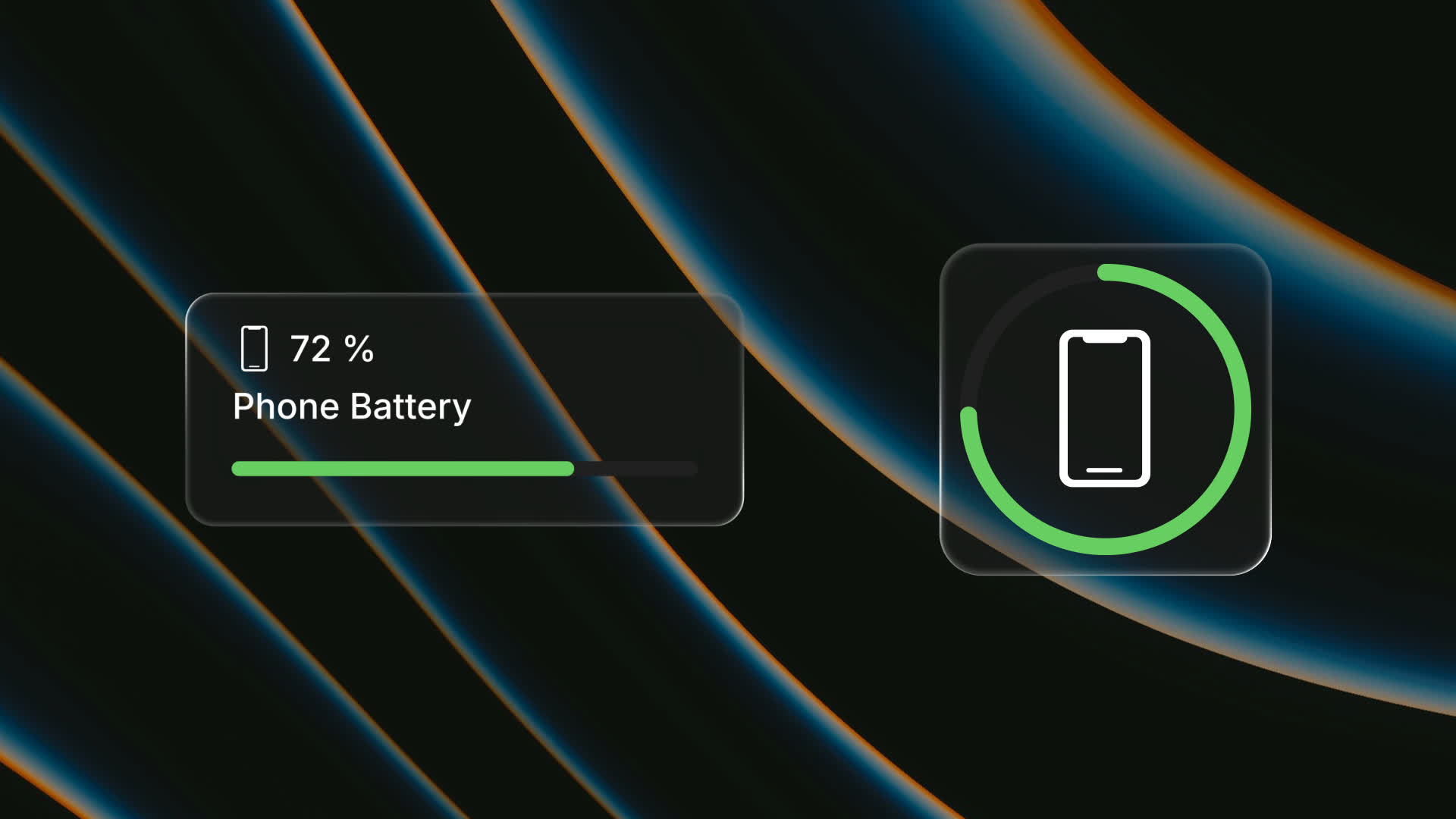 Glassmorphism Smartphone Battery Widget