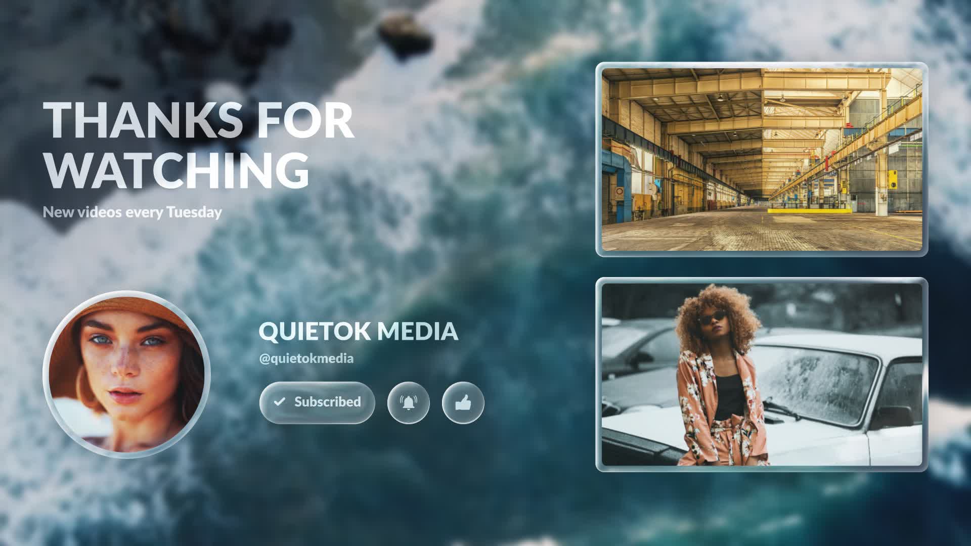 Glassmorphism YouTube Endscreen Overlay