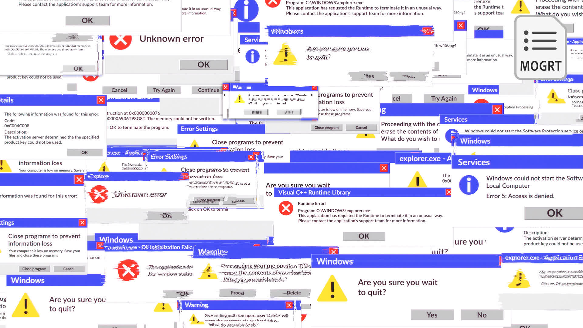 Glitch Old System Error Intro