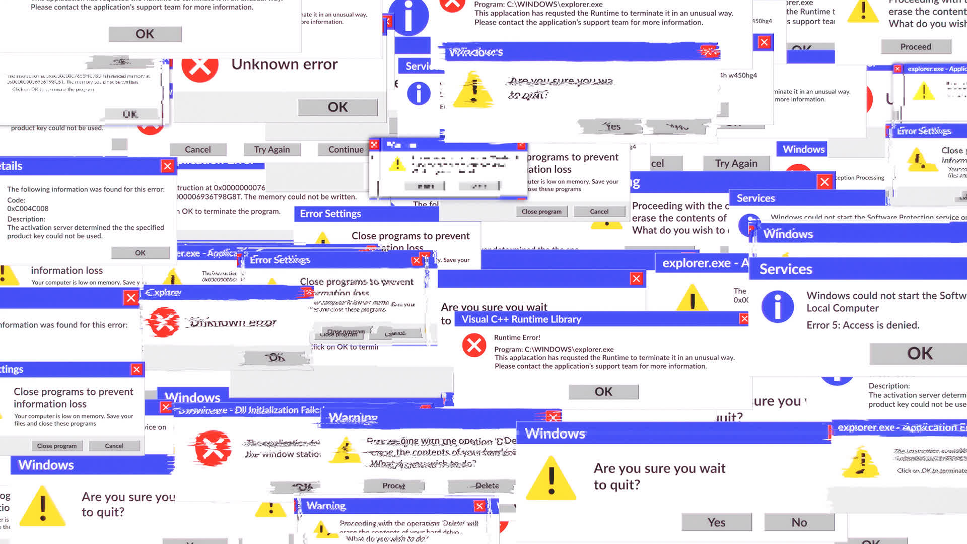 Glitch Old System Error Logo