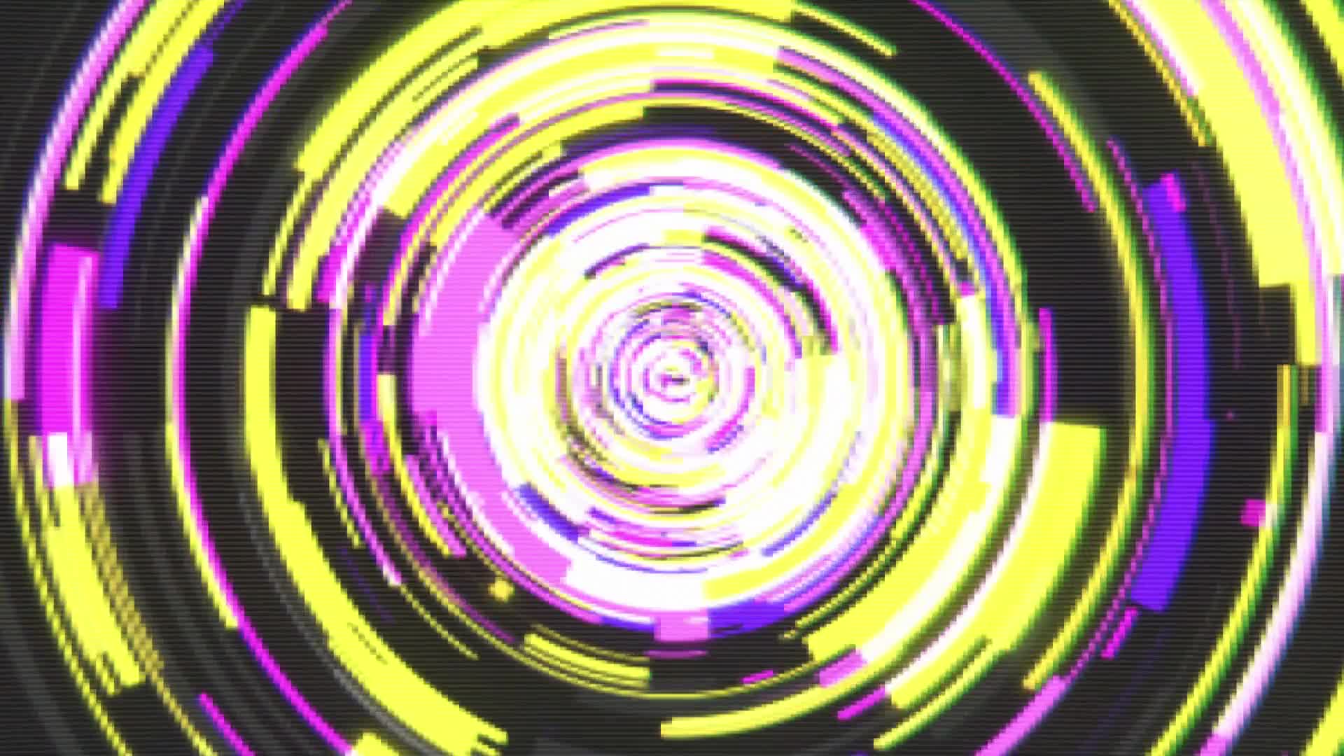 Glitched Pixel Motion Tunnel