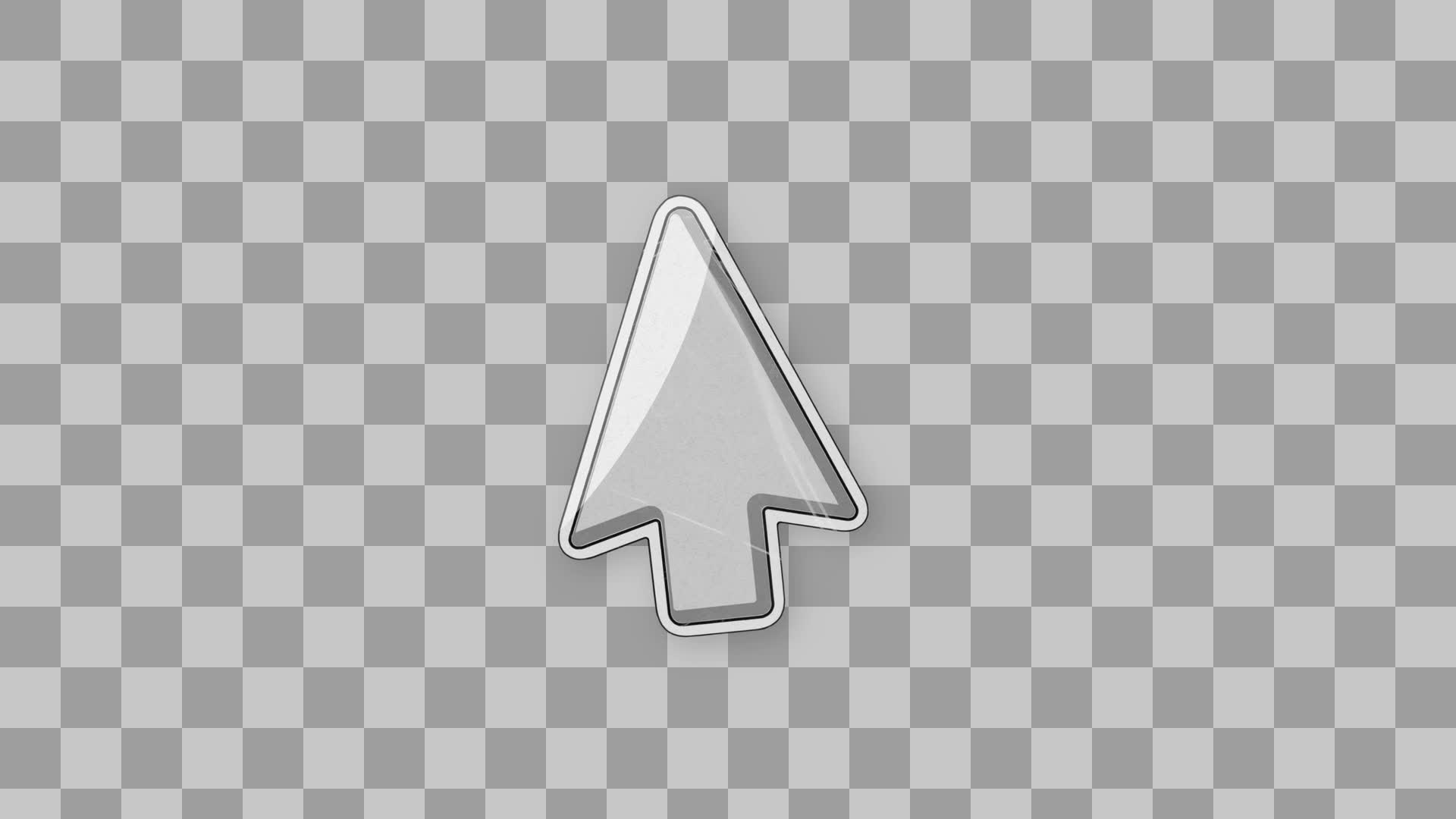 Glossy Gray Cursor Arrow Sticker