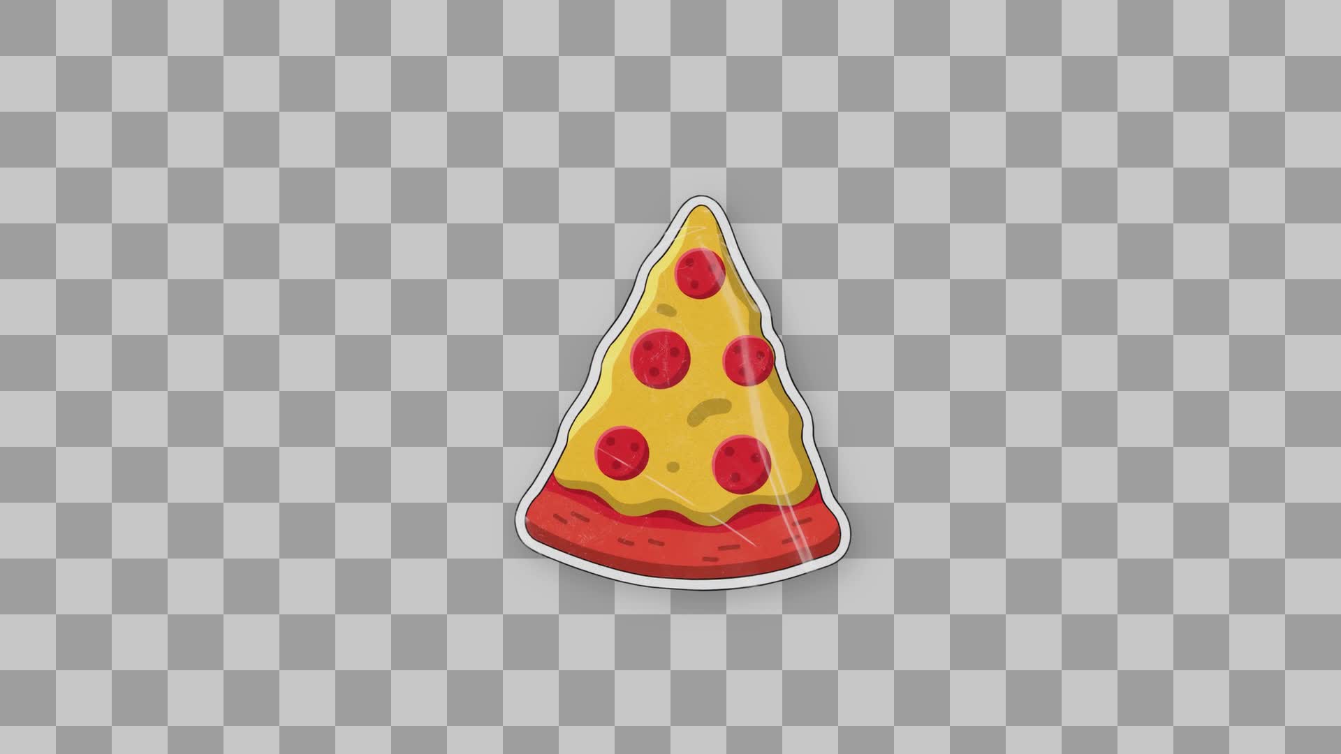 Glossy Pepperoni Pizza Slice Sticker