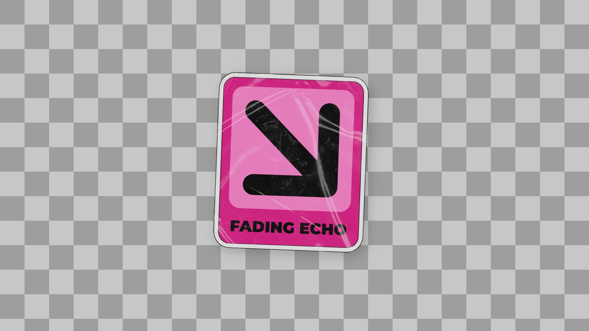 Glossy Pink Arrow Sign Sticker