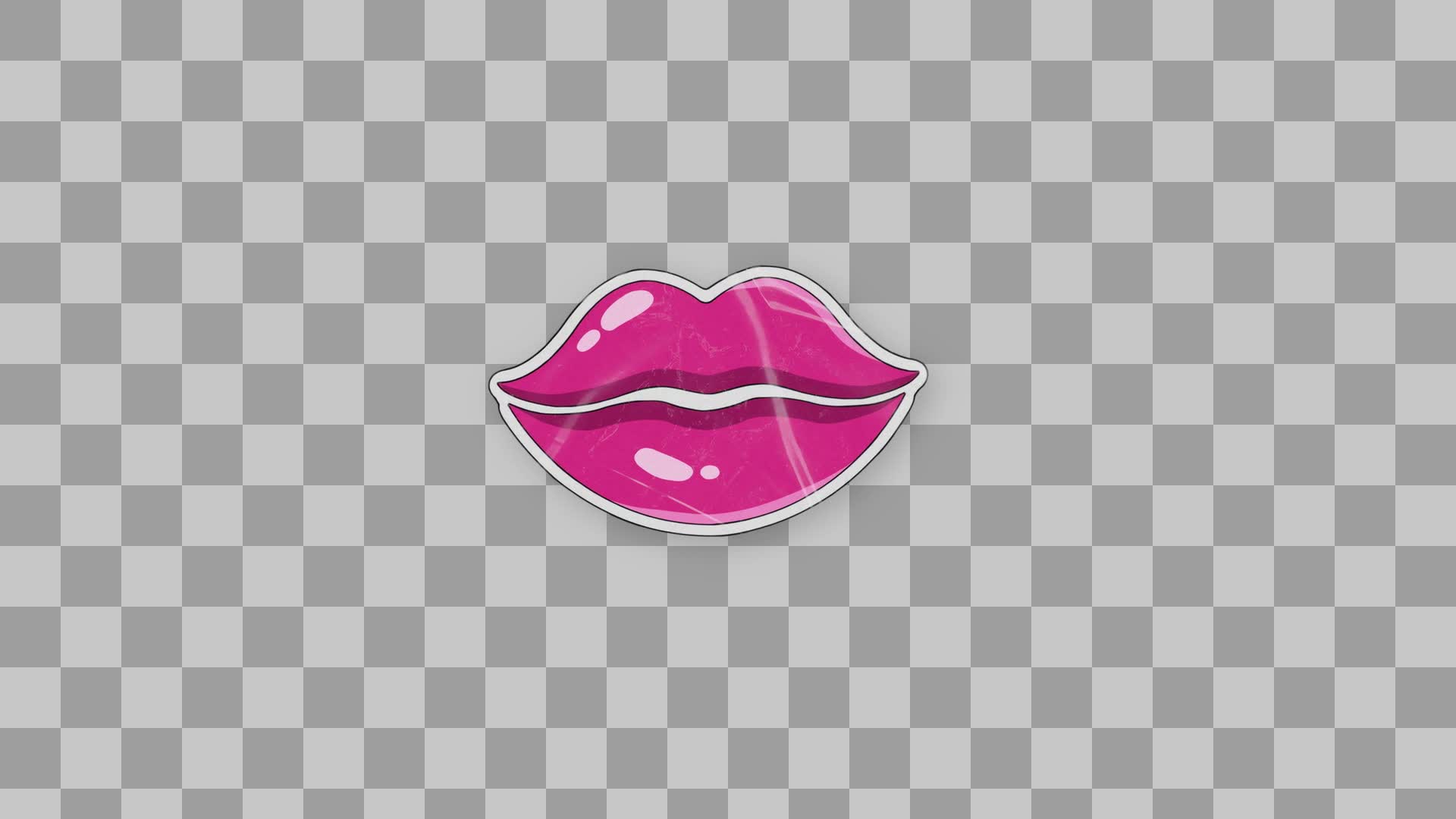 Glossy Pink Kiss Lips Sticker