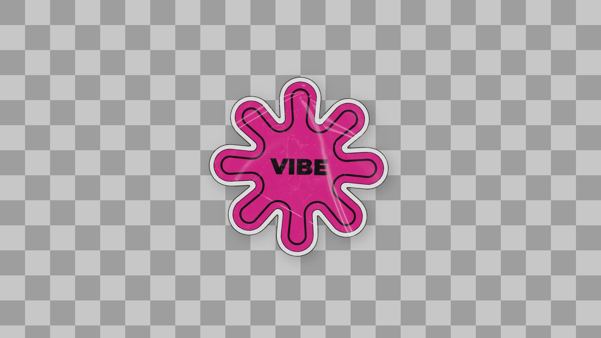 Glossy Pink Vibe Squiggle Sticker