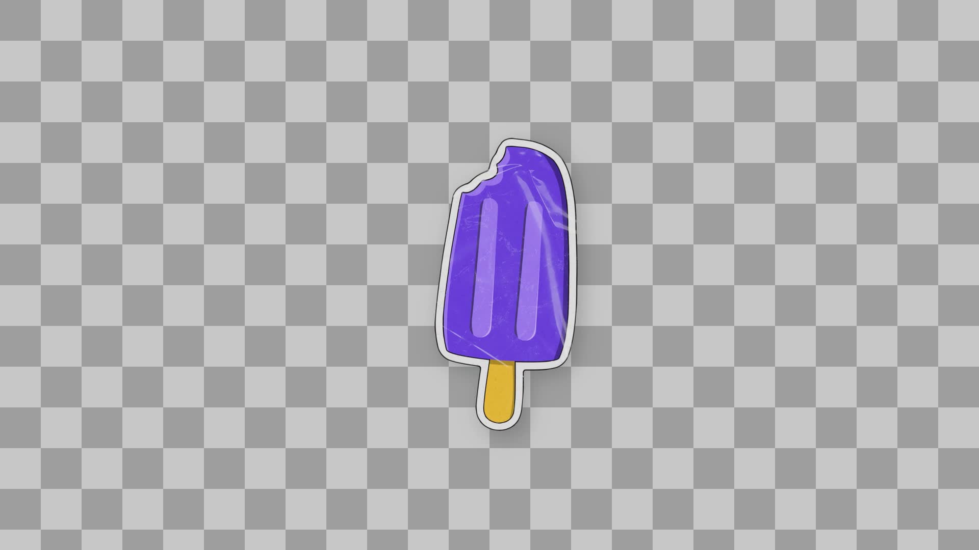 Glossy Purple Popsicle Bite Sticker