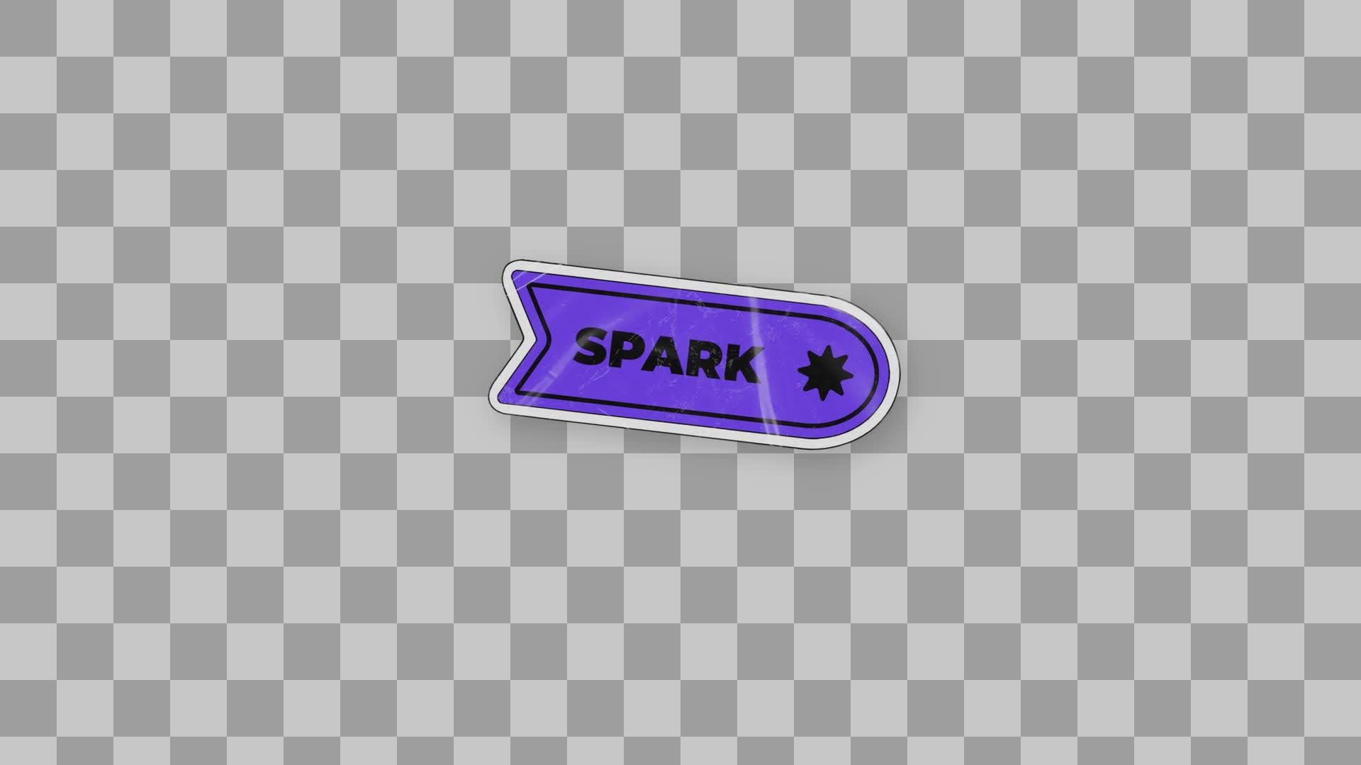 Glossy Purple Spark Sign Sticker