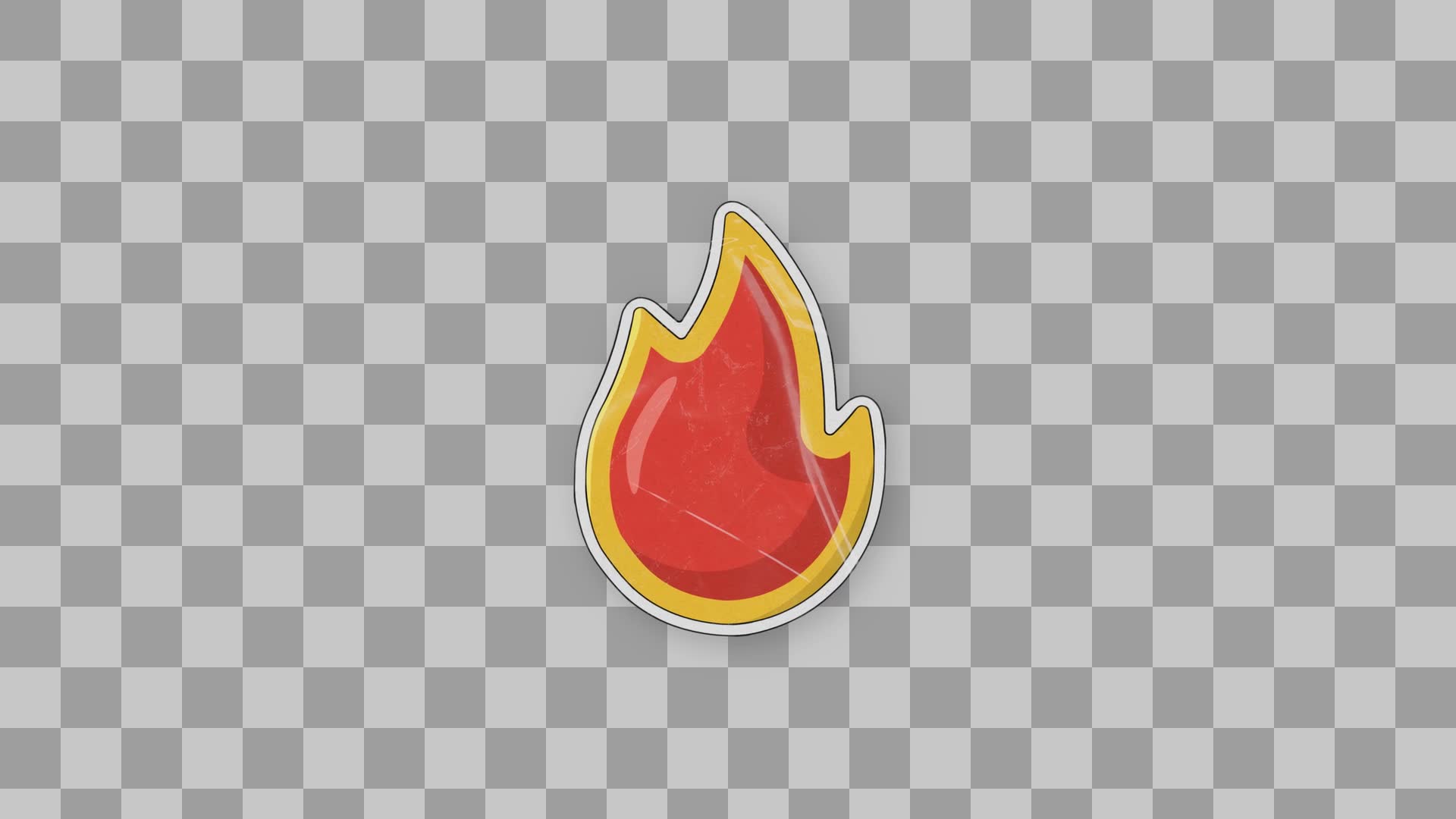Glossy Red Fire Flame Sticker