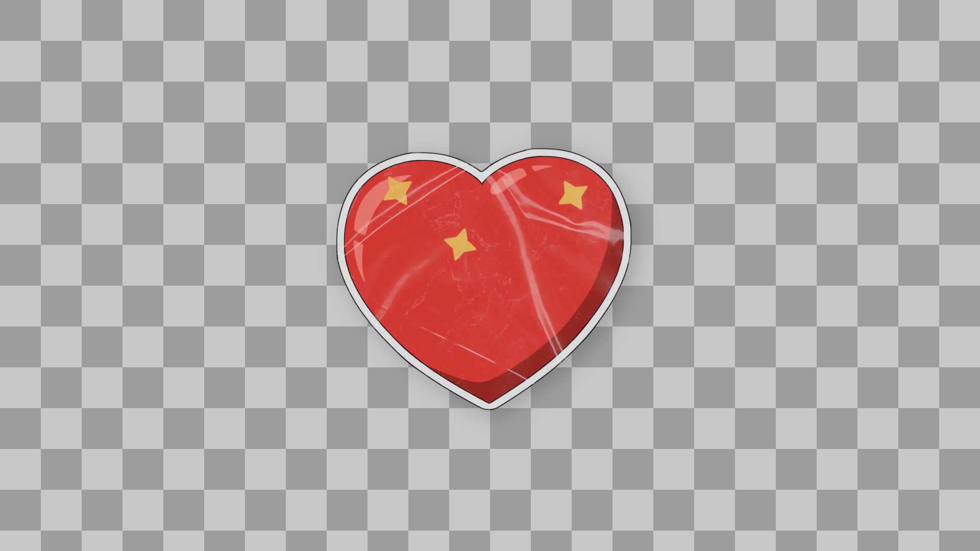 Glossy Red Love Heart Sticker