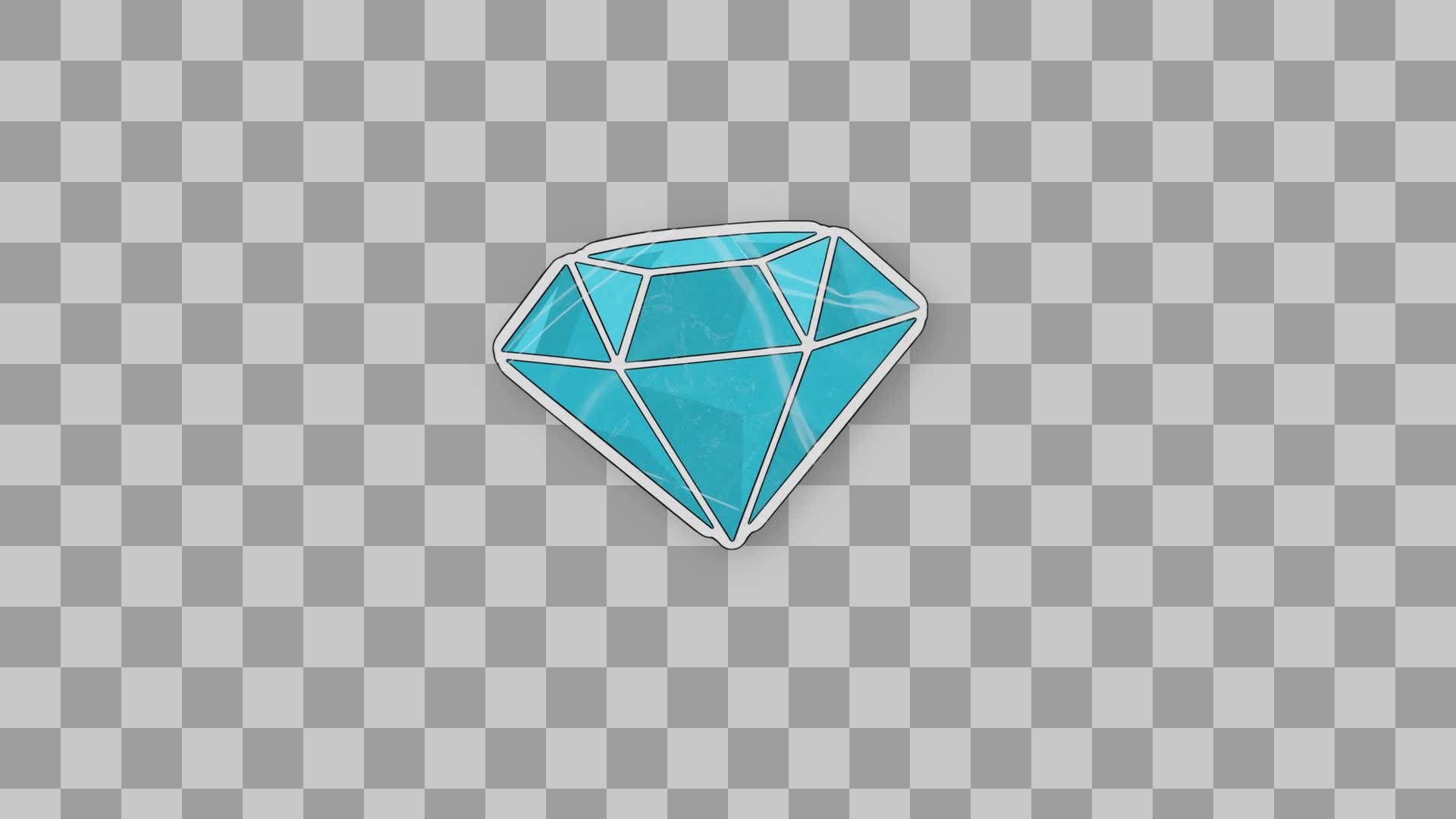 Glossy Teal Diamond Gem Sticker