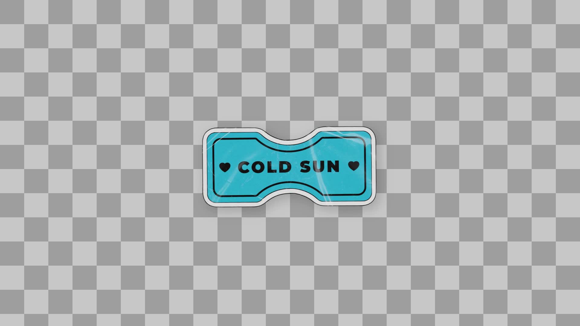 Glossy Teal Heart Ticket Sticker