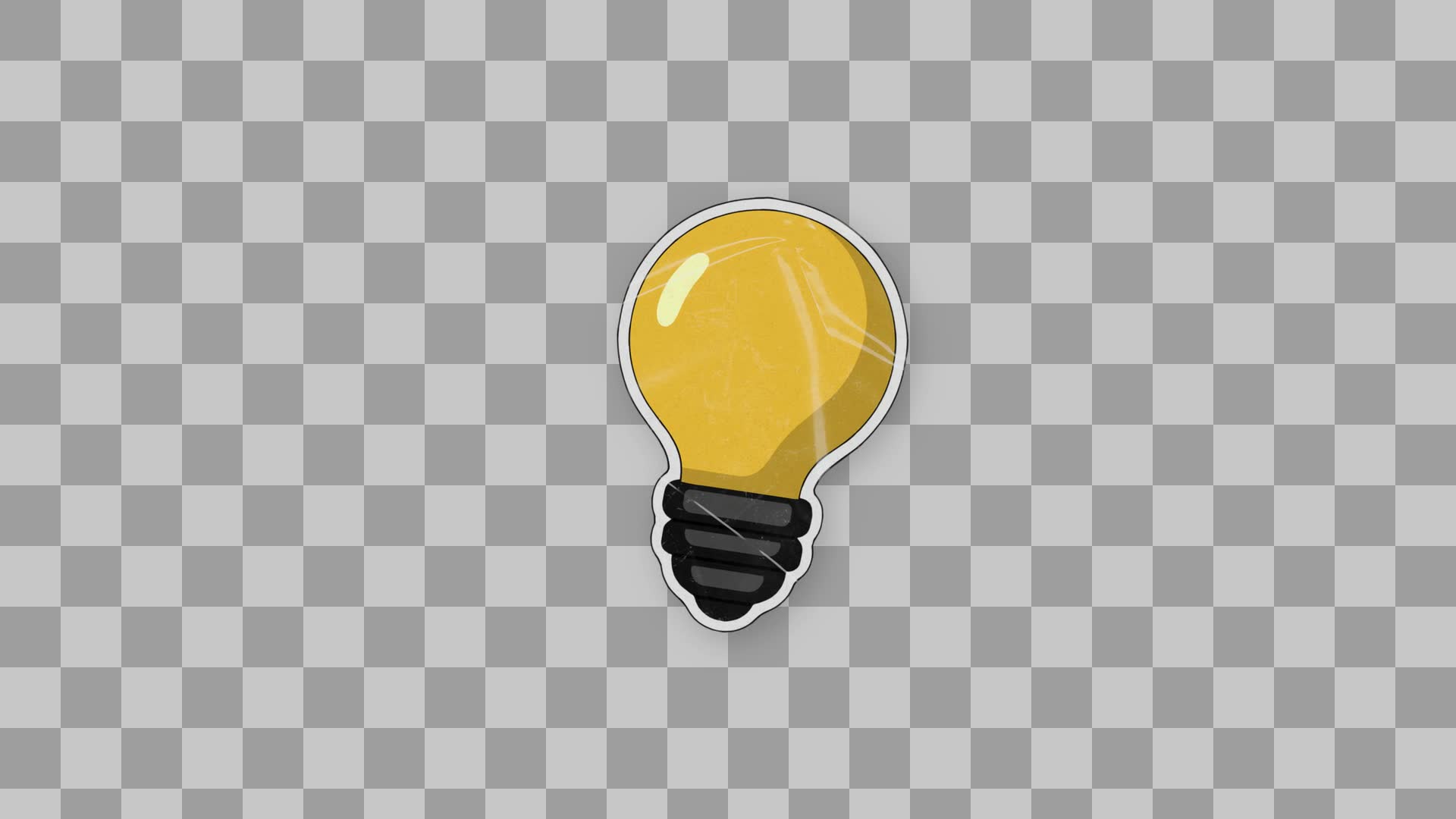 Glossy Yellow Idea Bulb Sticker