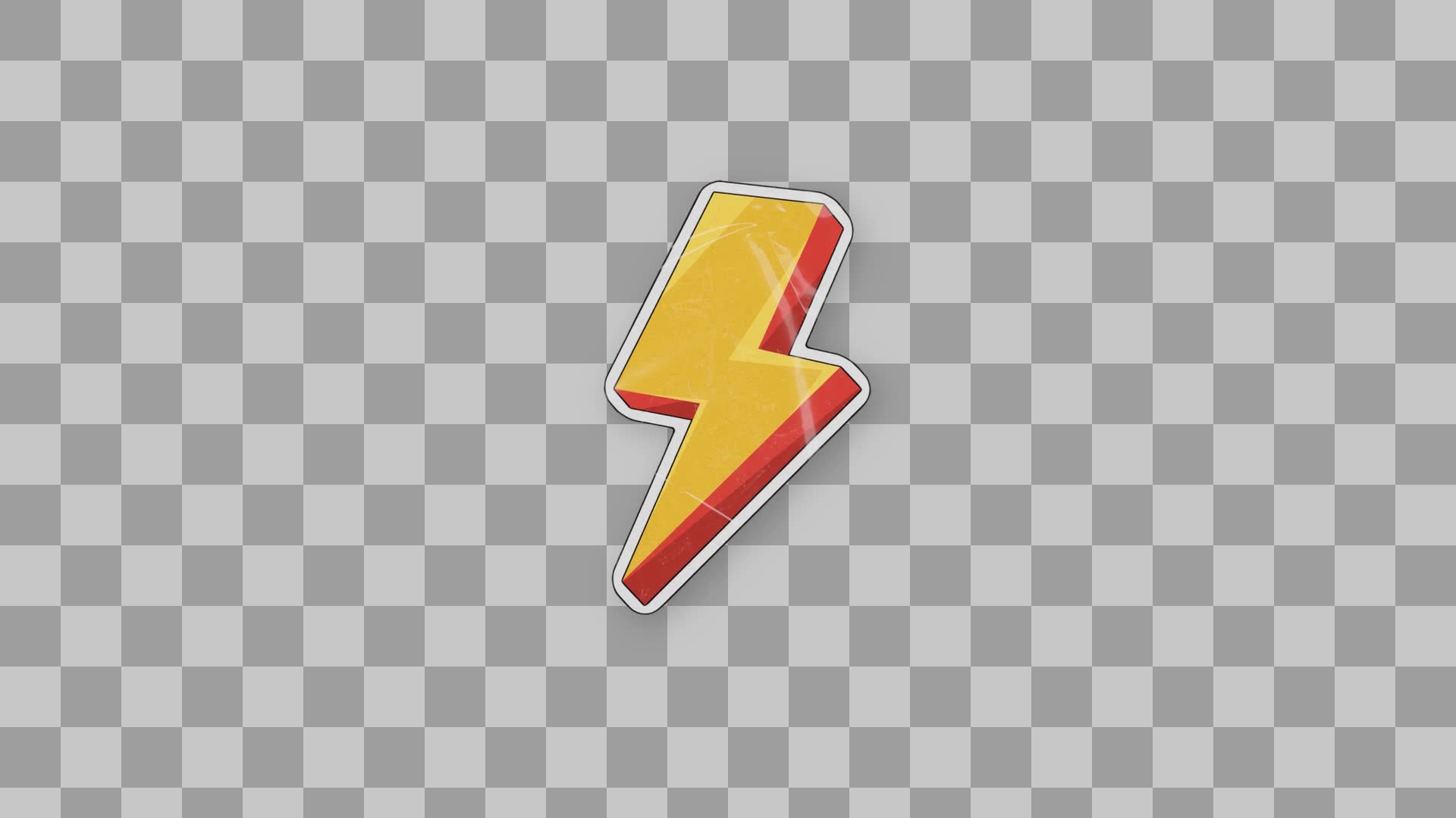 Glossy Yellow Lightning Bolt Sticker