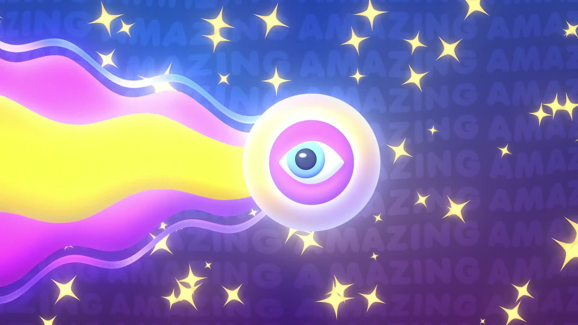 Glowing Cartoon Eye Stream Loop