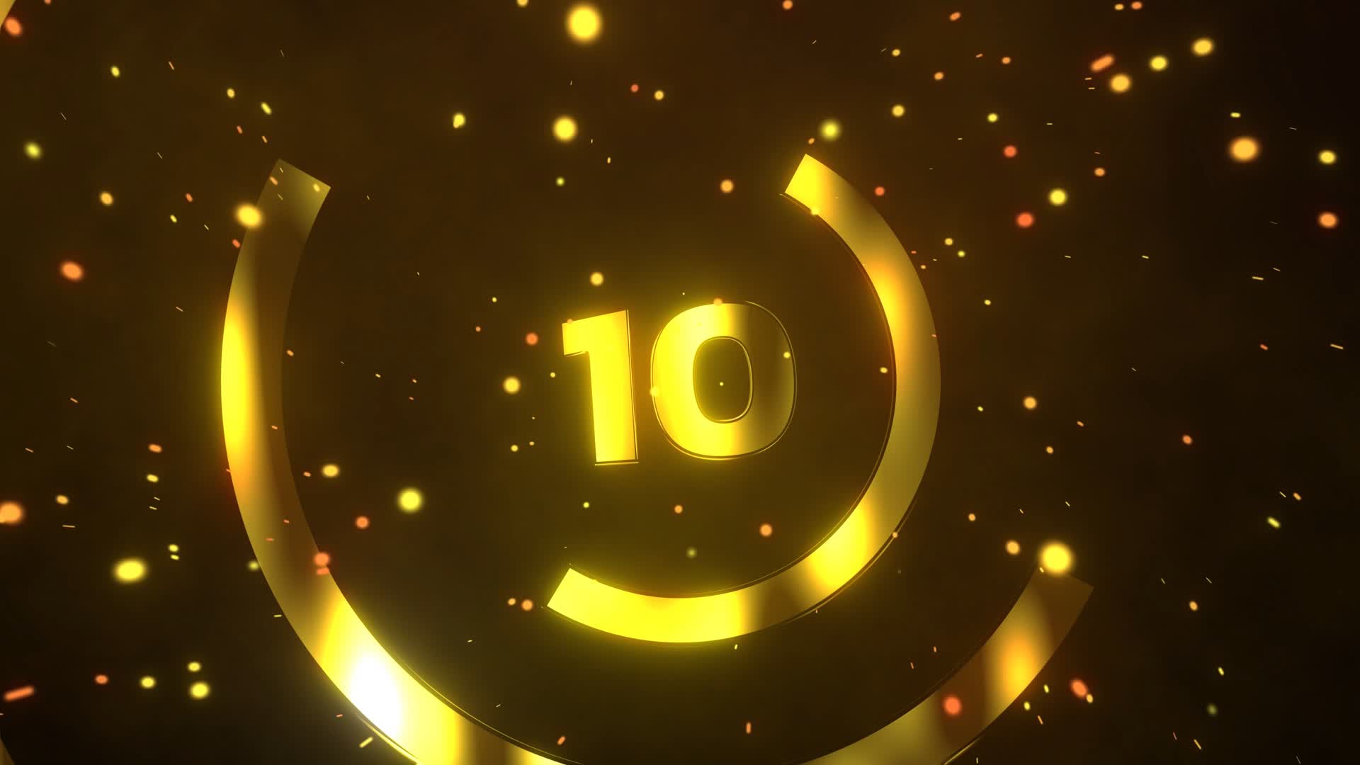 Golden 10 Seconds Countdown Timer