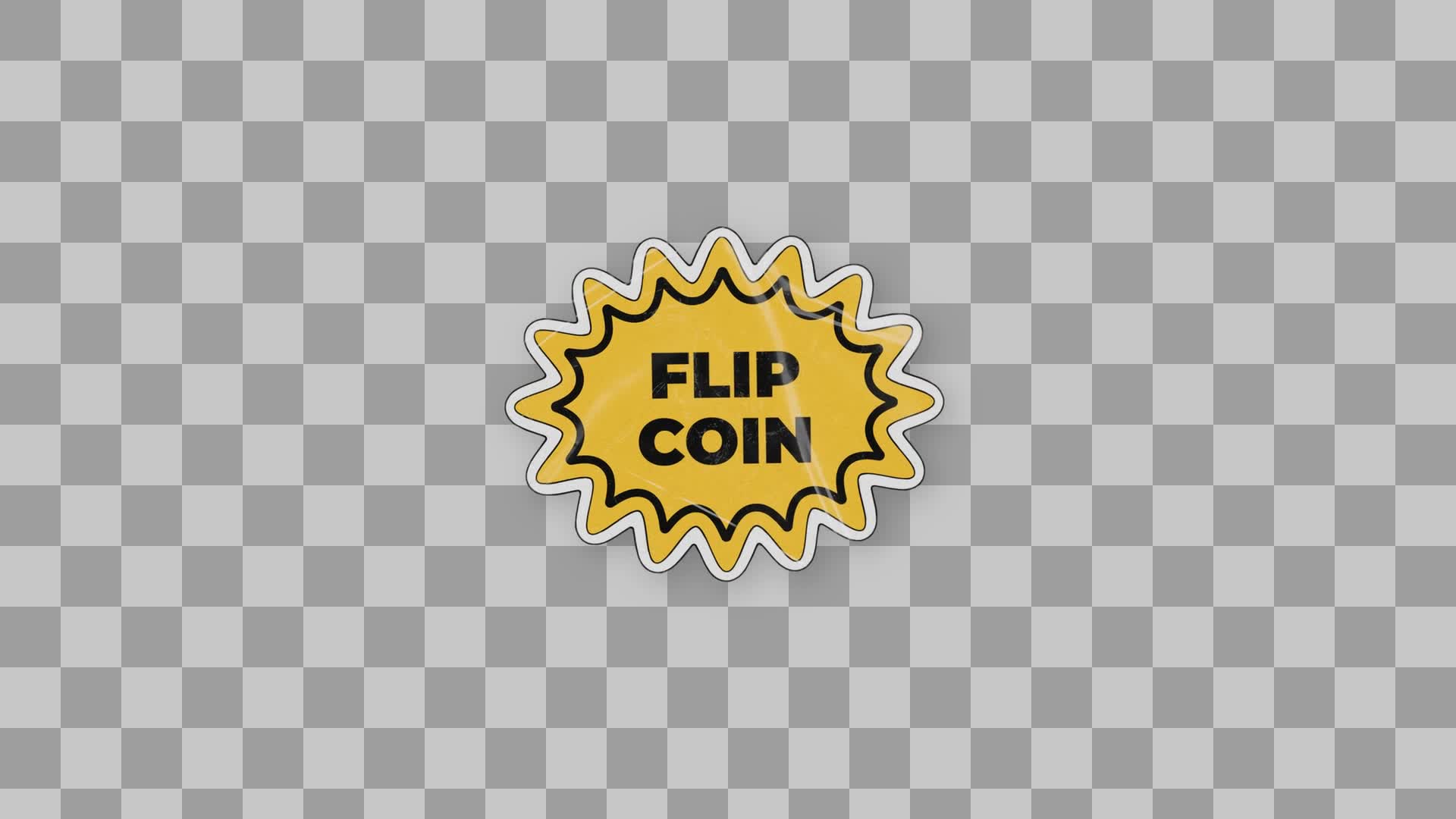 Golden Flip Coin Starburst Sticker