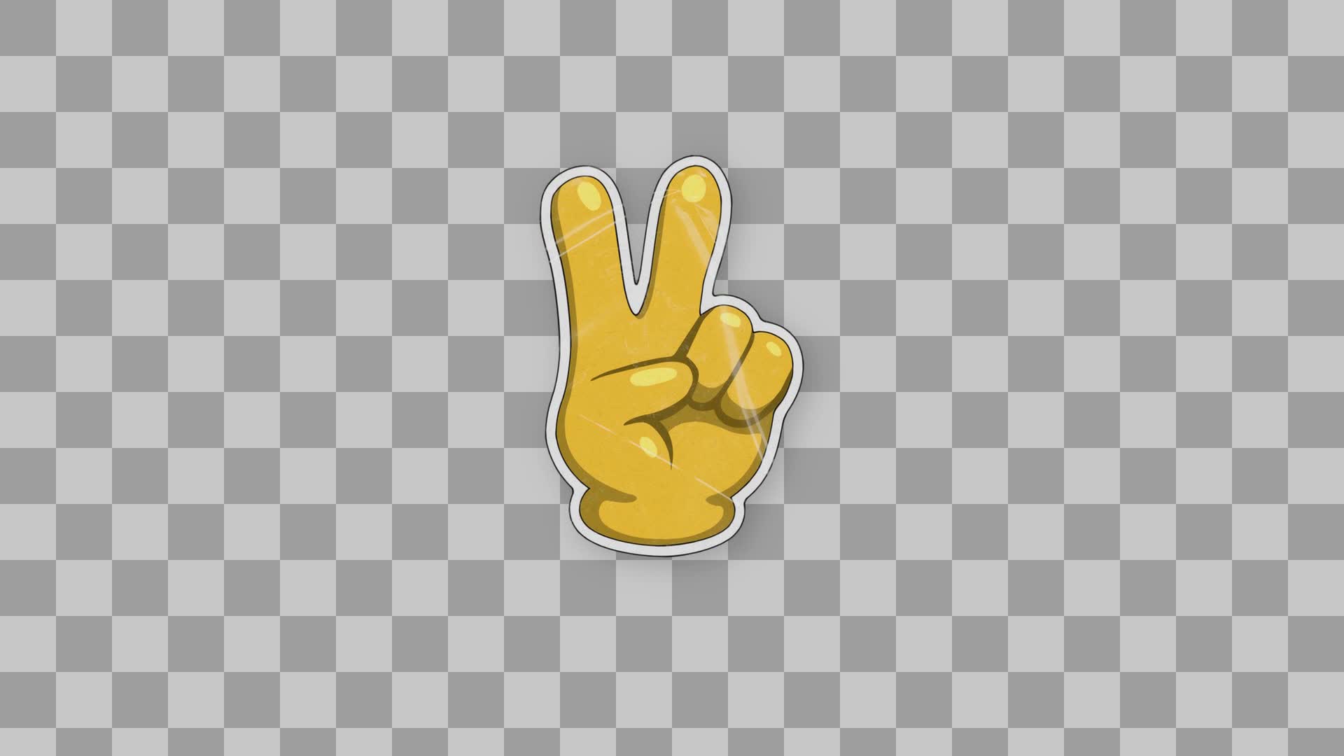 Golden Peace Sign Hand Sticker