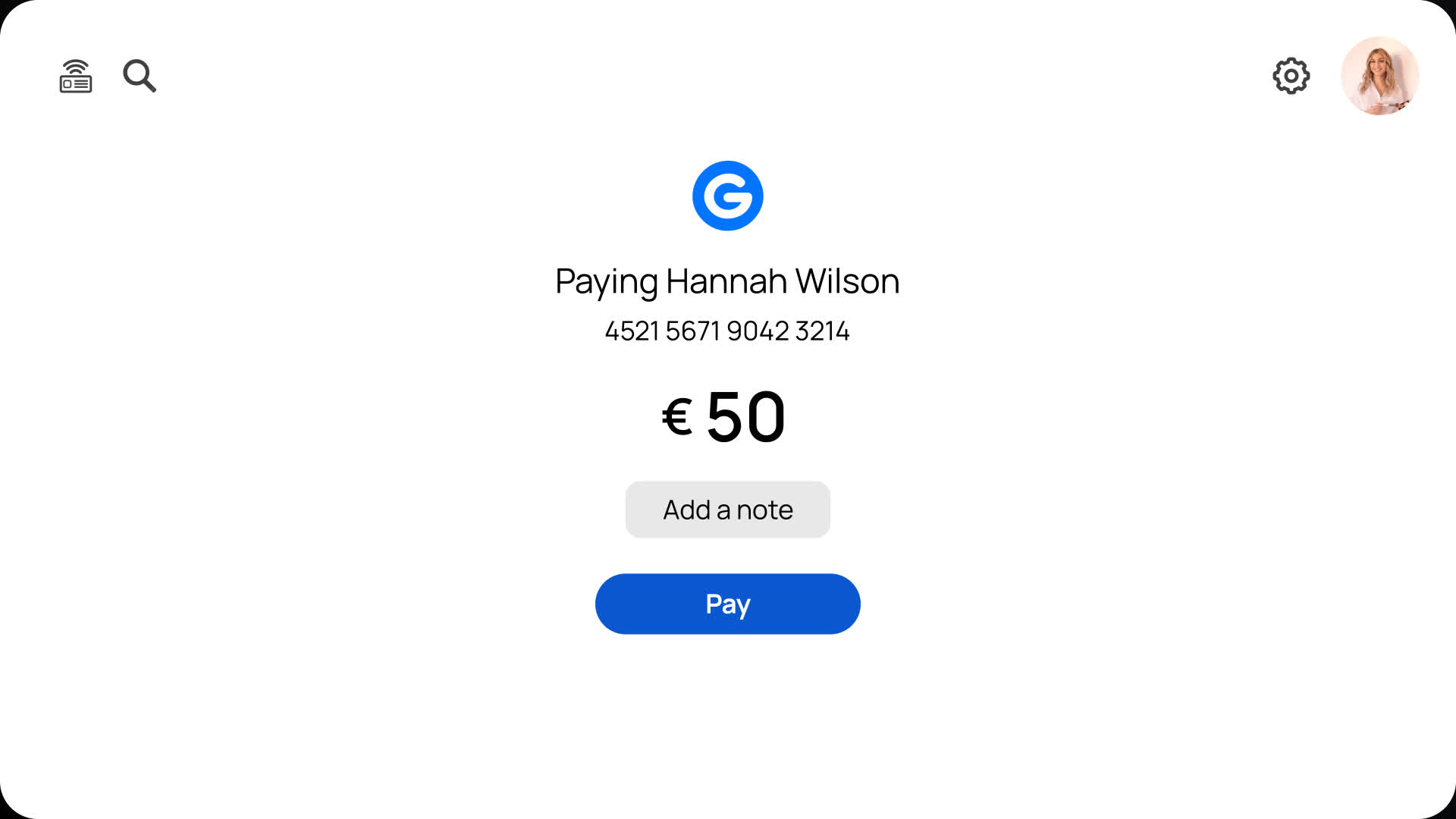 Google Pay Payment Transaction Screen