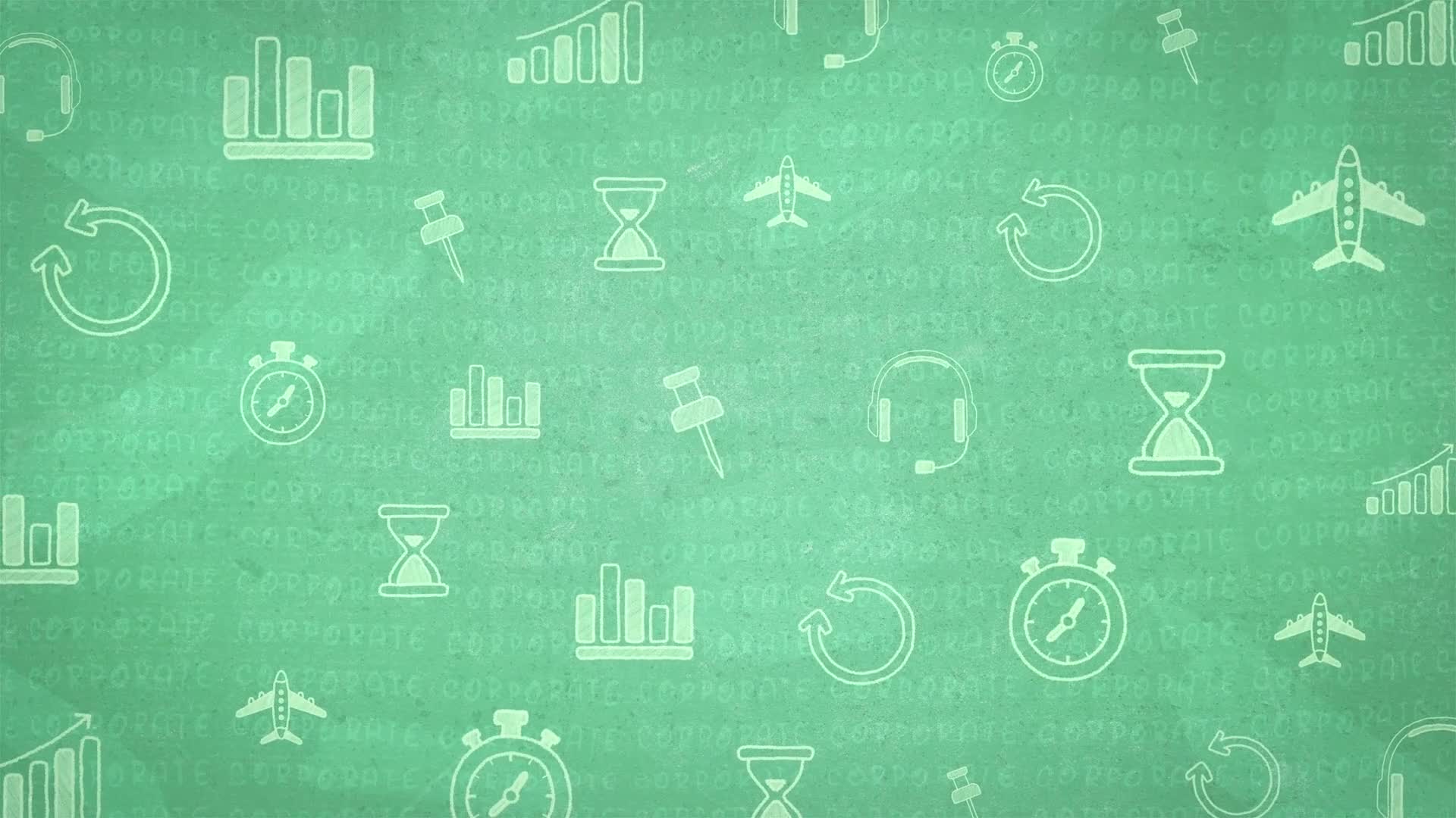 Green Office Symbols Animation