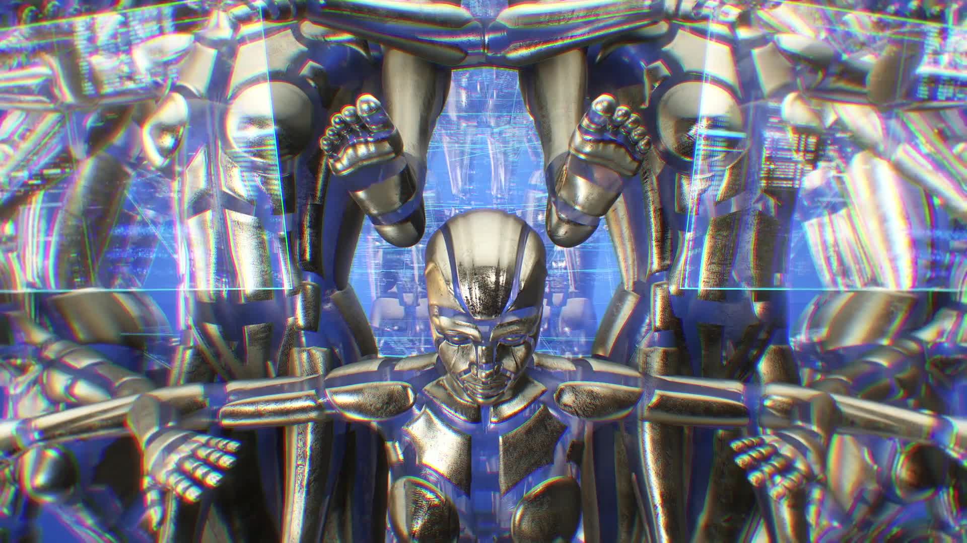 Group Of Artificial Intelligence Robots