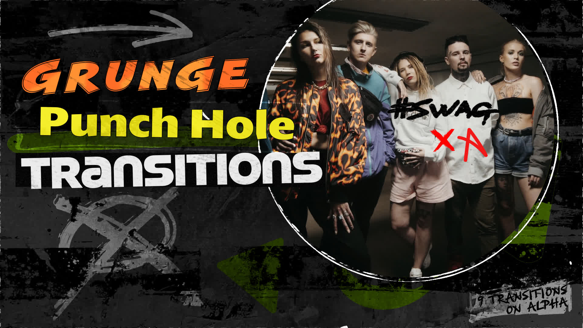 Grunge Punch Hole Transitions On Alpha