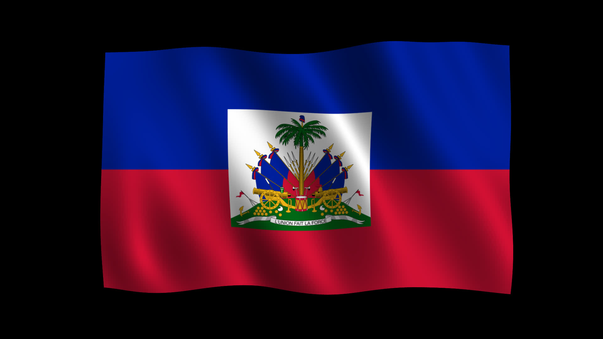 Haiti Flag Waving Animation