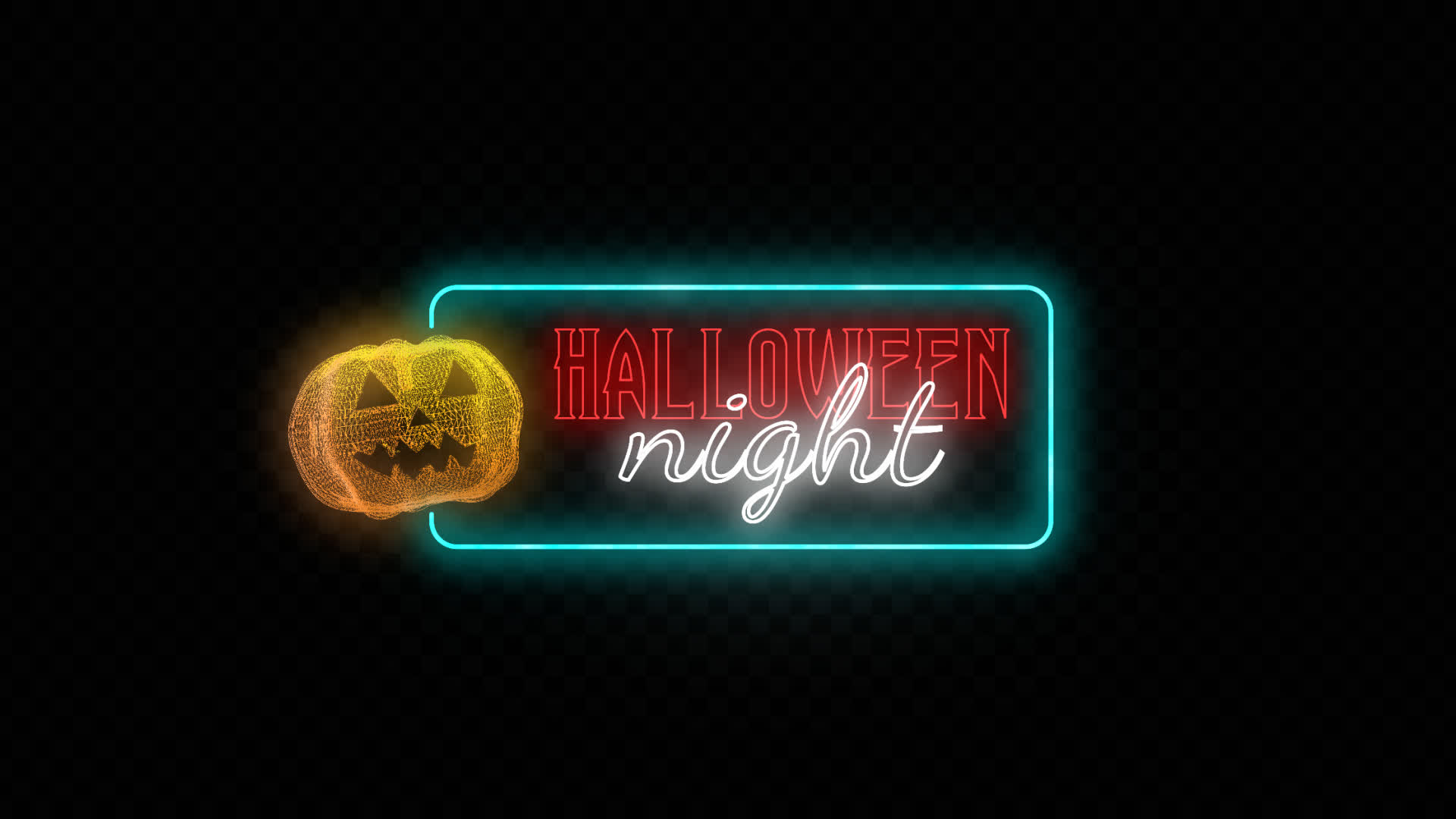 Halloween Night Neon Title on Alpha