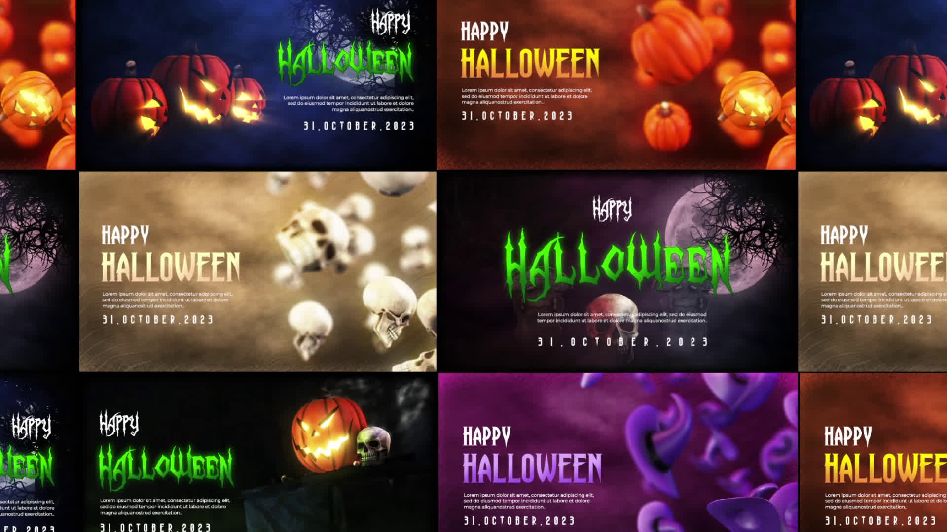 Halloween Spooky Greetings Pack